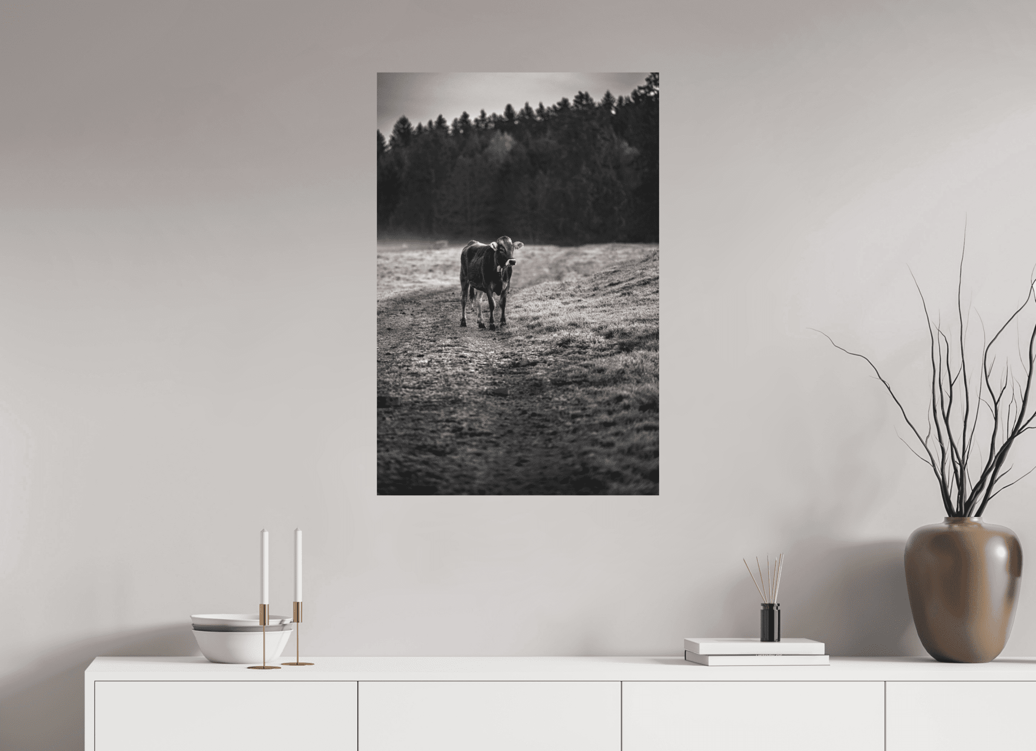 Allgäuer Kuh III SchwarzWeiß Foto - Chris - Frumolt - Shop