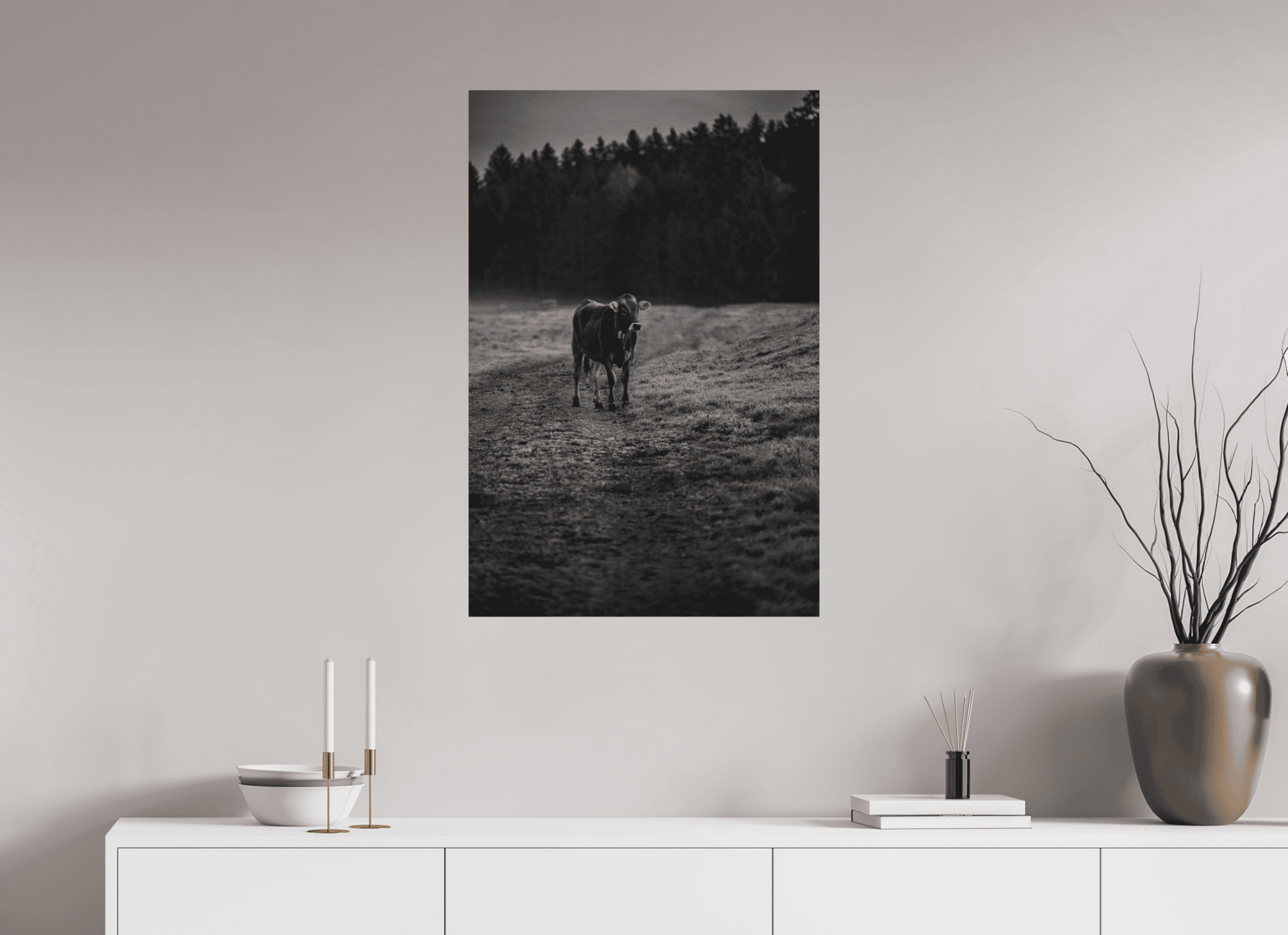 Allgäuer Kuh III SchwarzWeiß Foto - Chris - Frumolt - Shop