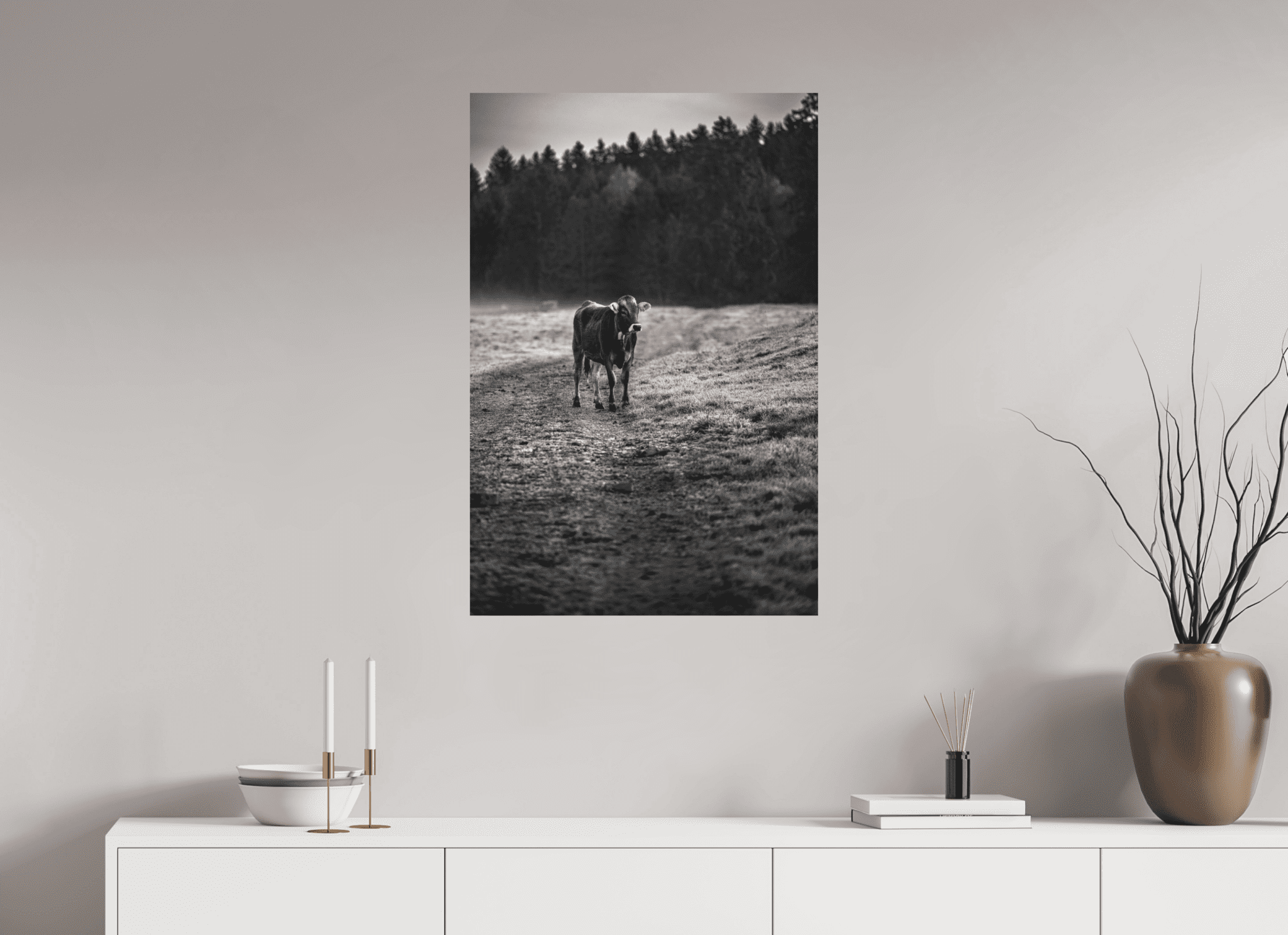 Allgäuer Kuh III SchwarzWeiß Foto - Chris - Frumolt - Shop