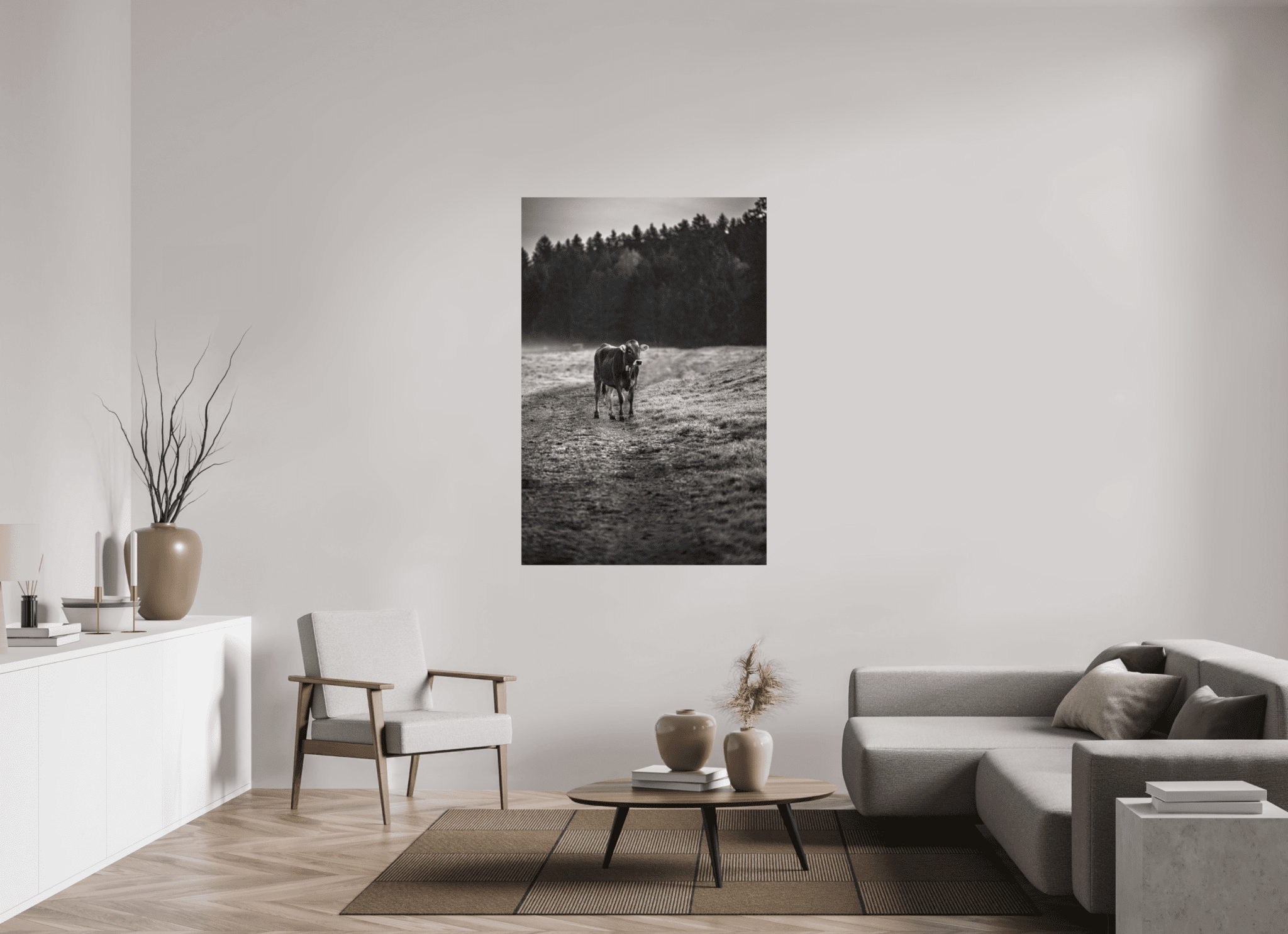 Allgäuer Kuh III SchwarzWeiß Foto - Chris - Frumolt - Shop