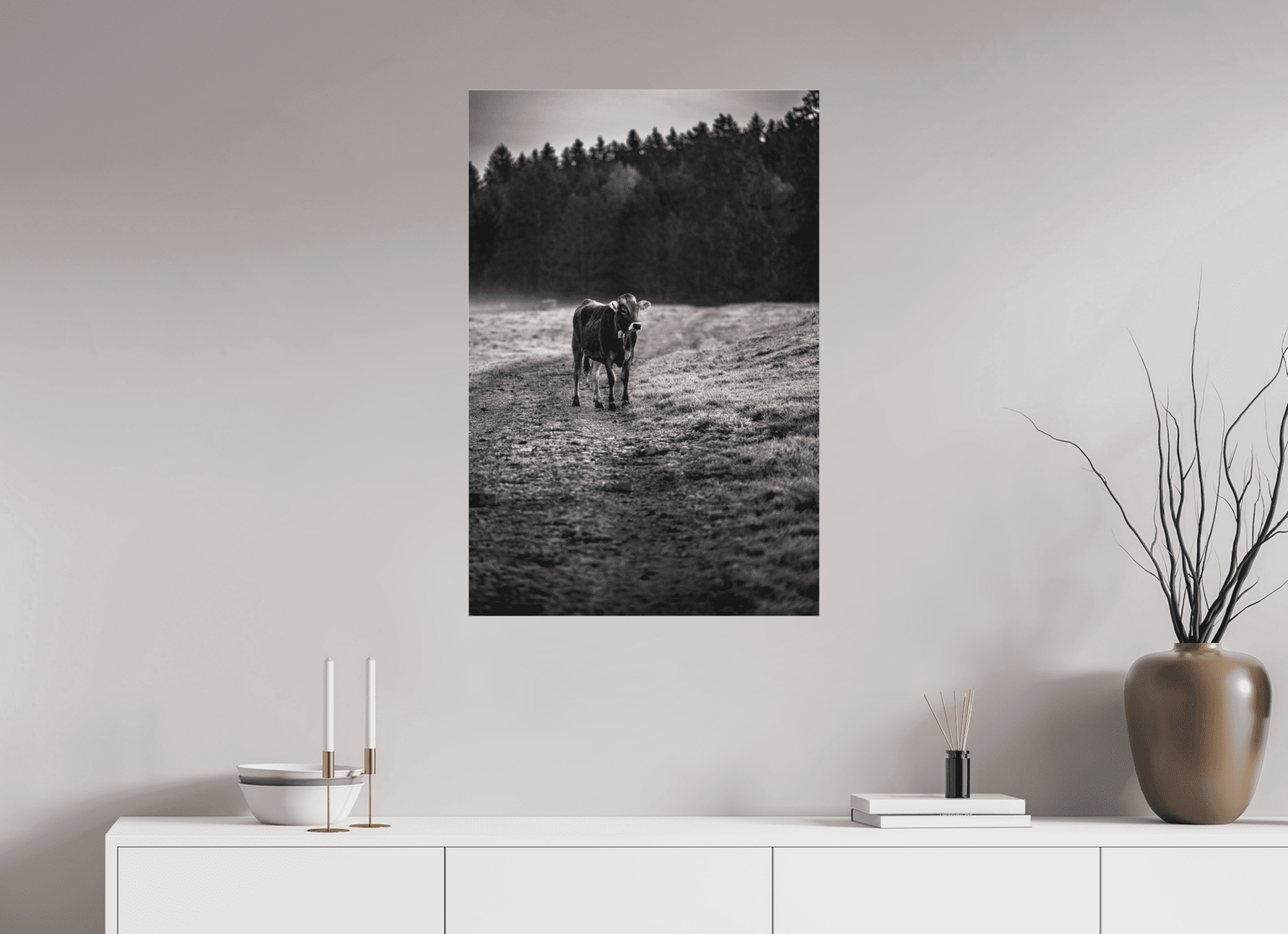 Allgäuer Kuh III SchwarzWeiß Foto - Chris - Frumolt - Shop