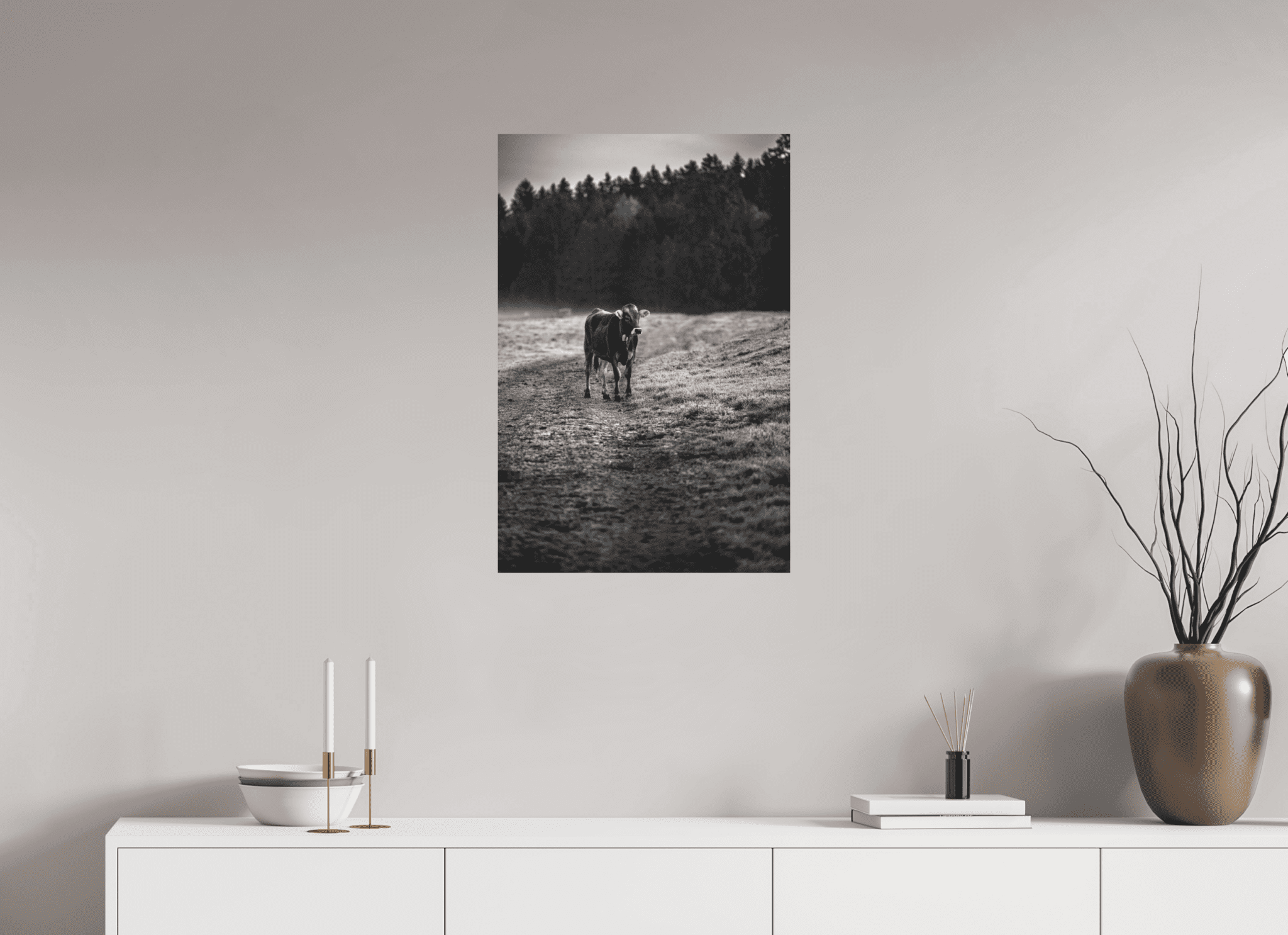 Allgäuer Kuh III SchwarzWeiß Foto - Chris - Frumolt - Shop