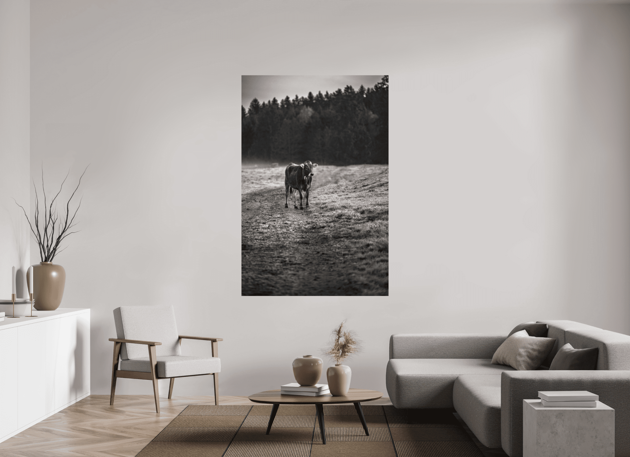 Allgäuer Kuh III SchwarzWeiß Foto - Chris - Frumolt - Shop