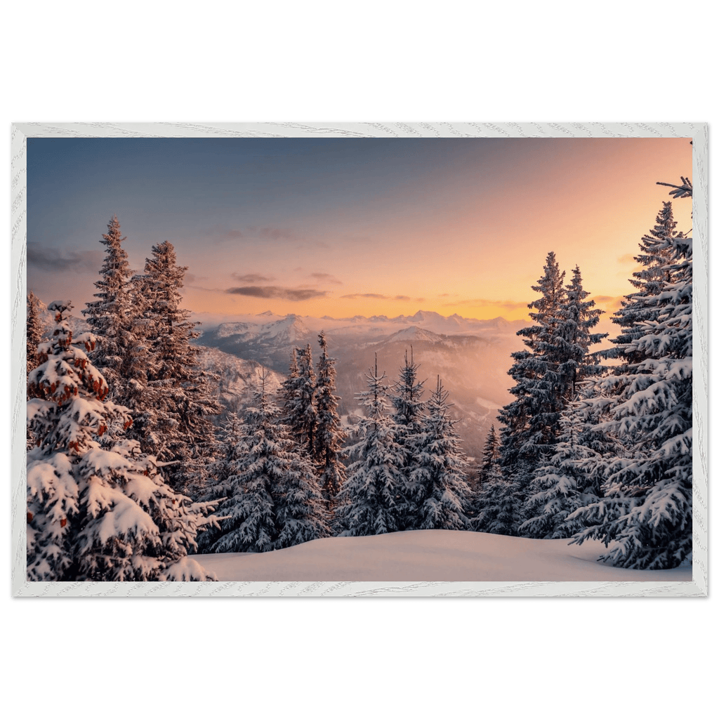 Das Allgäu im Winterkleid - Premium - Poster aus mattem Papier in Museumsqualität mit Holzrahmen - Chris - Frumolt - Shop