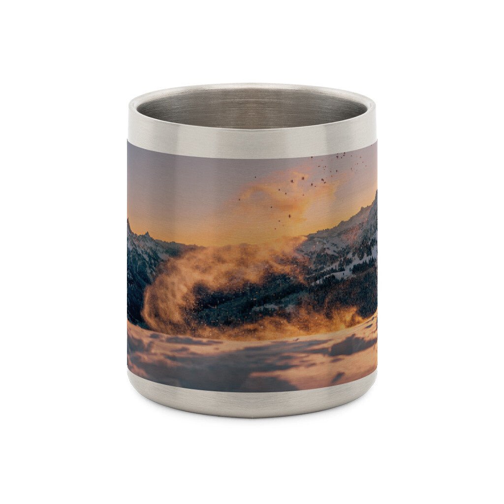 Edelstahl - Tasse mit Karabiner (Motiv: Frozen Morning) - Chris - Frumolt - Shop