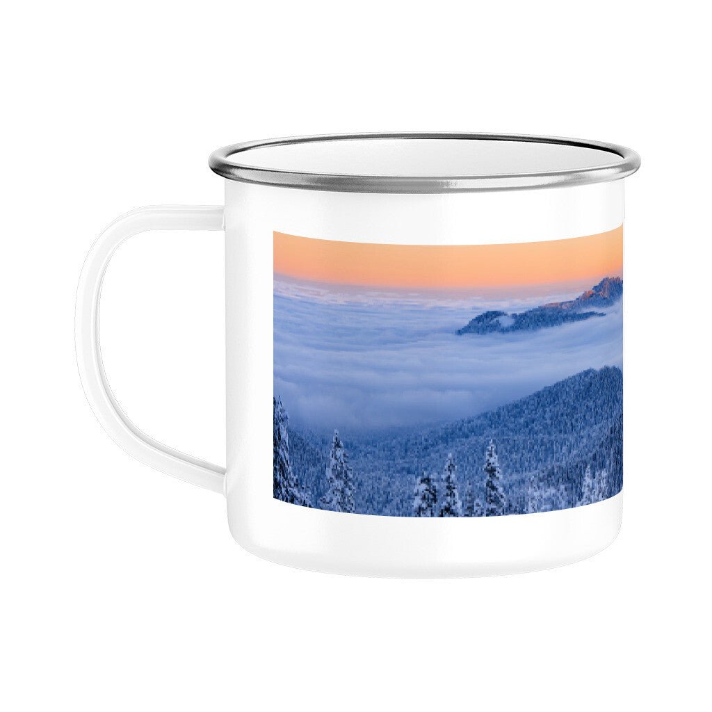 Emaille Tasse "Dämmerung im Ostallgäu" - Chris - Frumolt - Shop
