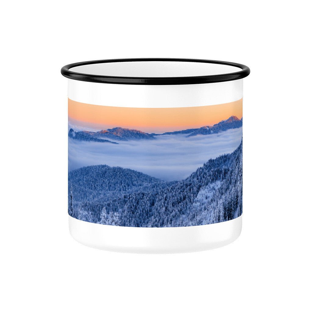 Emaille Tasse "Dämmerung im Ostallgäu" - Chris - Frumolt - Shop