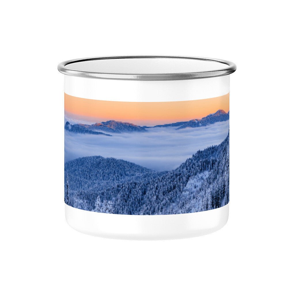 Emaille Tasse "Dämmerung im Ostallgäu" - Chris - Frumolt - Shop