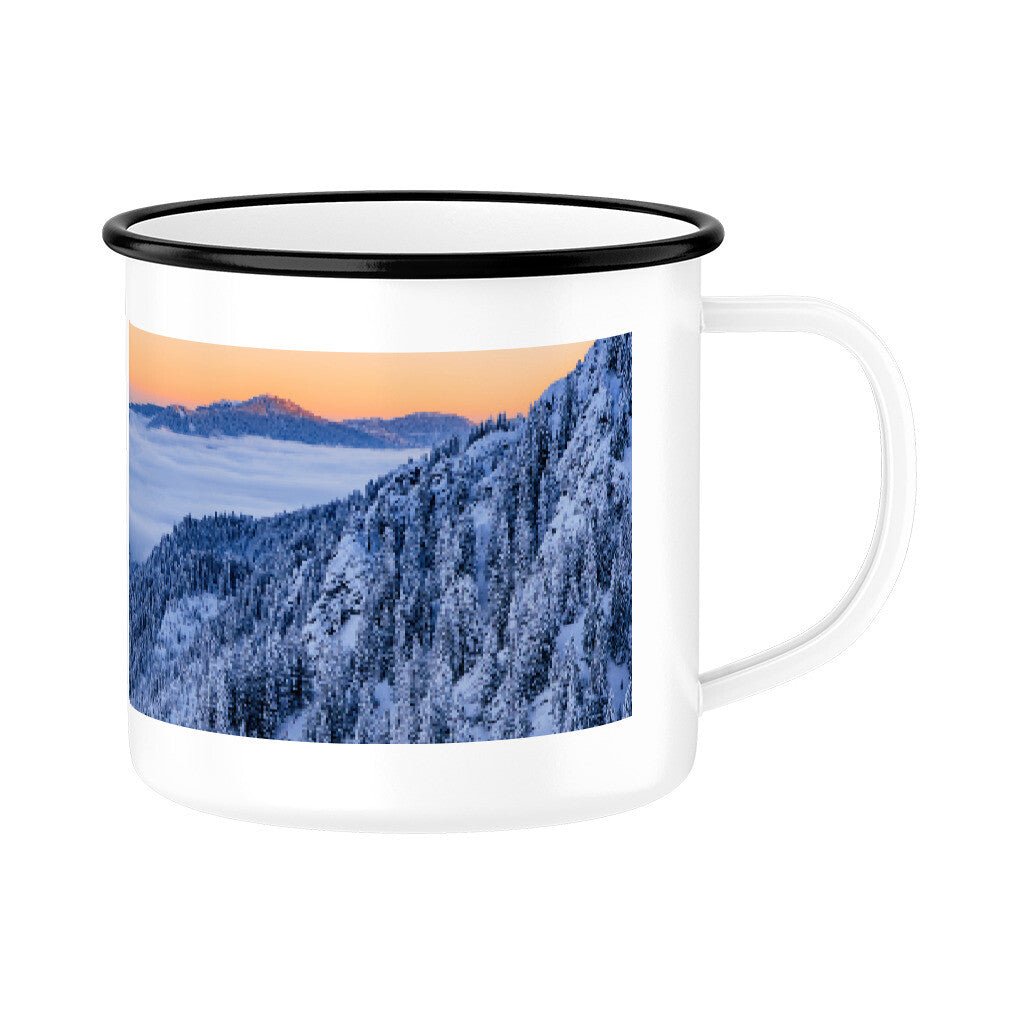Emaille Tasse "Dämmerung im Ostallgäu" - Chris - Frumolt - Shop