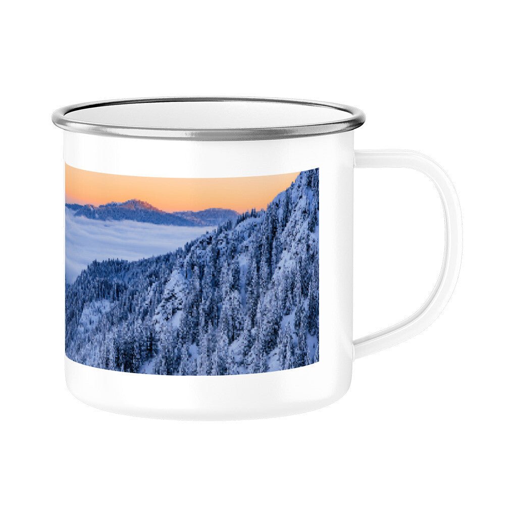 Emaille Tasse "Dämmerung im Ostallgäu" - Chris - Frumolt - Shop