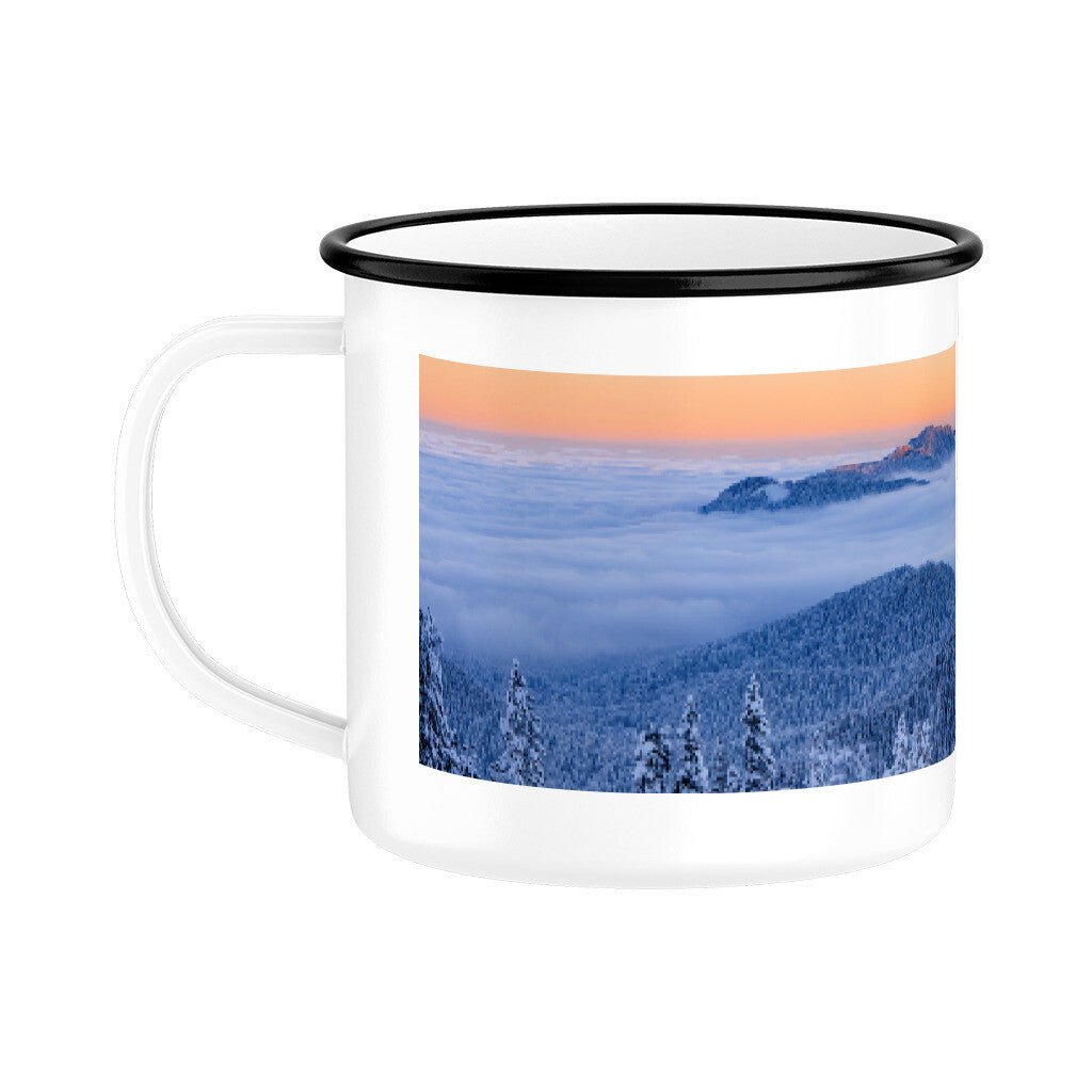 Emaille Tasse "Dämmerung im Ostallgäu" - Chris - Frumolt - Shop