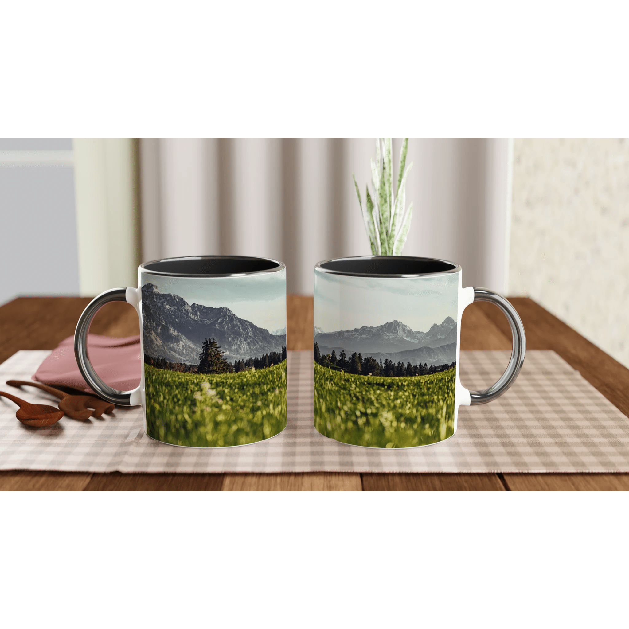 Frühling im Allgäu " 325ml mit Farbe an der Innenseite Keramikschwarz - Chris - Frumolt - Shop