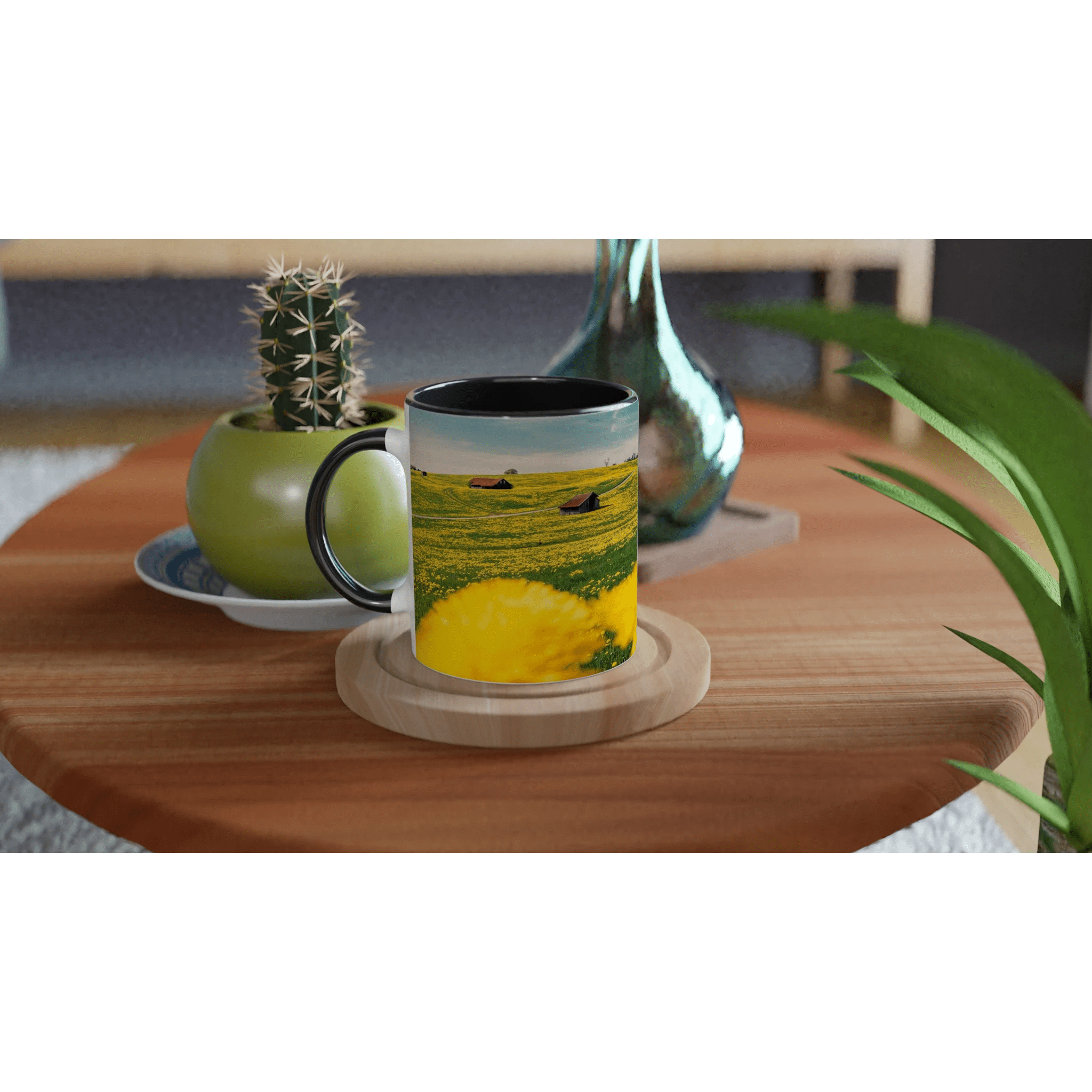 Frühling im Allgäu (Rosshaupten) " 325ml mit Farbe an der Innenseite Keramikschwarz - Chris - Frumolt - Shop