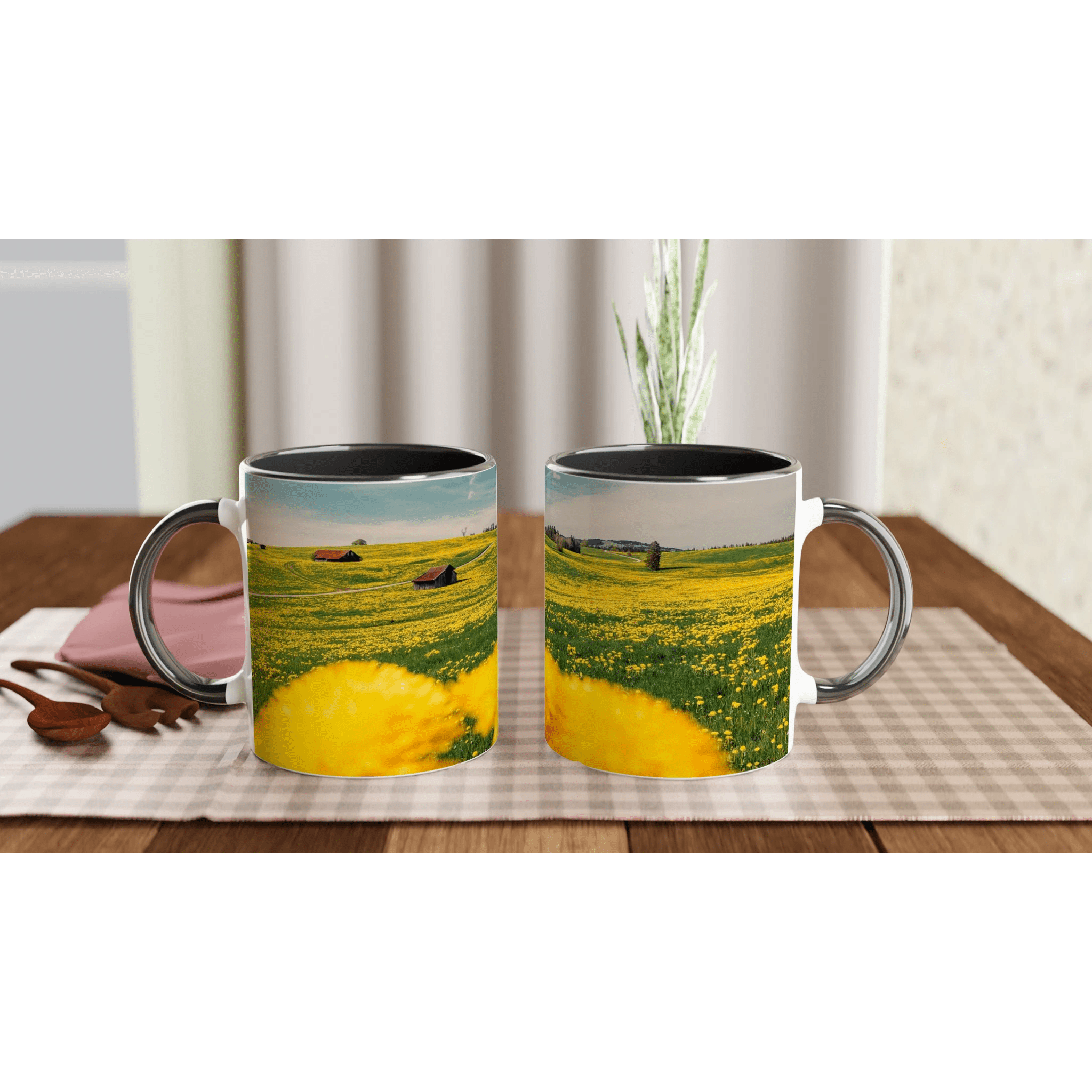 Frühling im Allgäu (Rosshaupten) " 325ml mit Farbe an der Innenseite Keramikschwarz - Chris - Frumolt - Shop