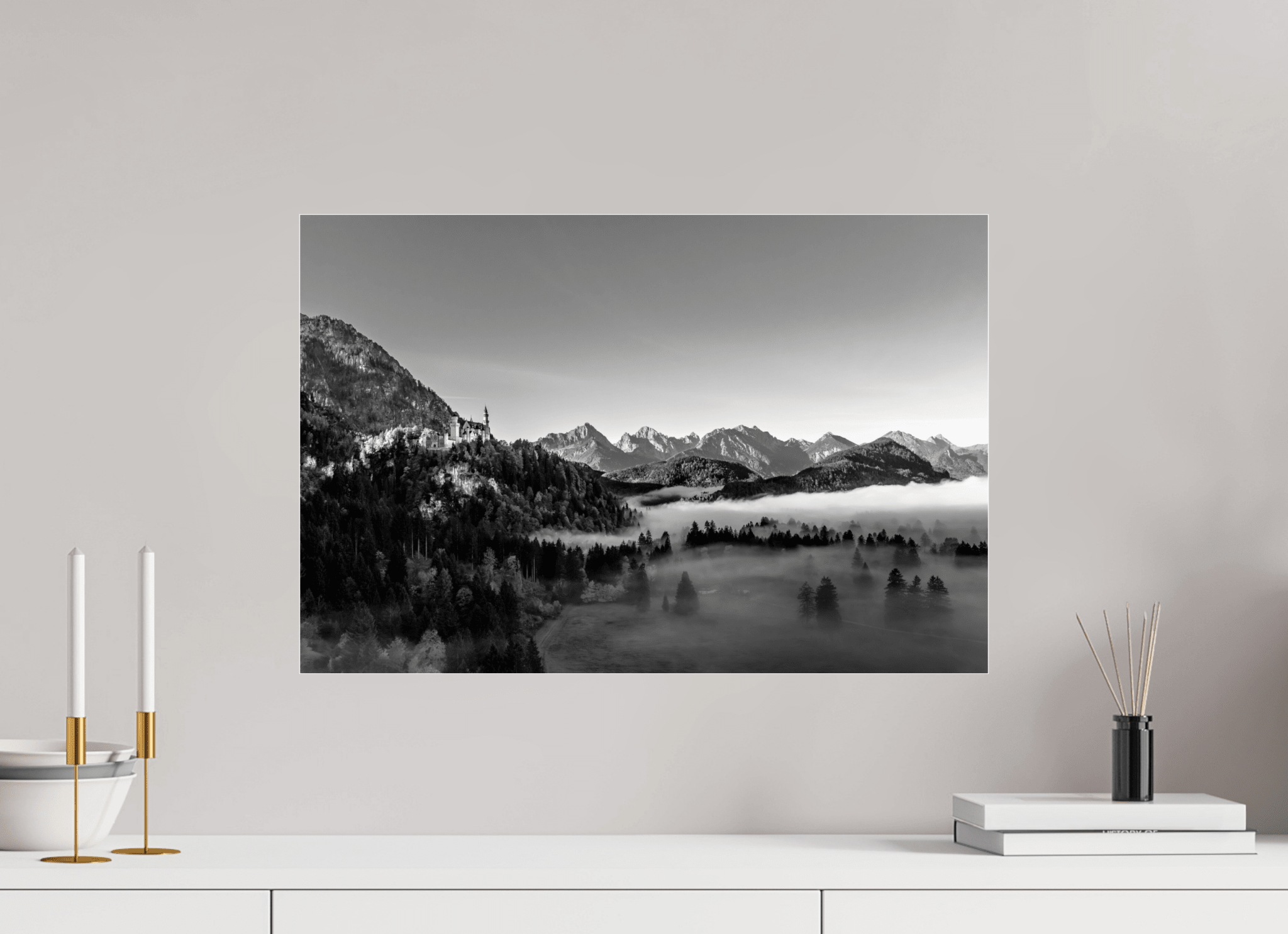 Schloss Neuschwanstein Schwarz Weiß - Chris - Frumolt - Shop