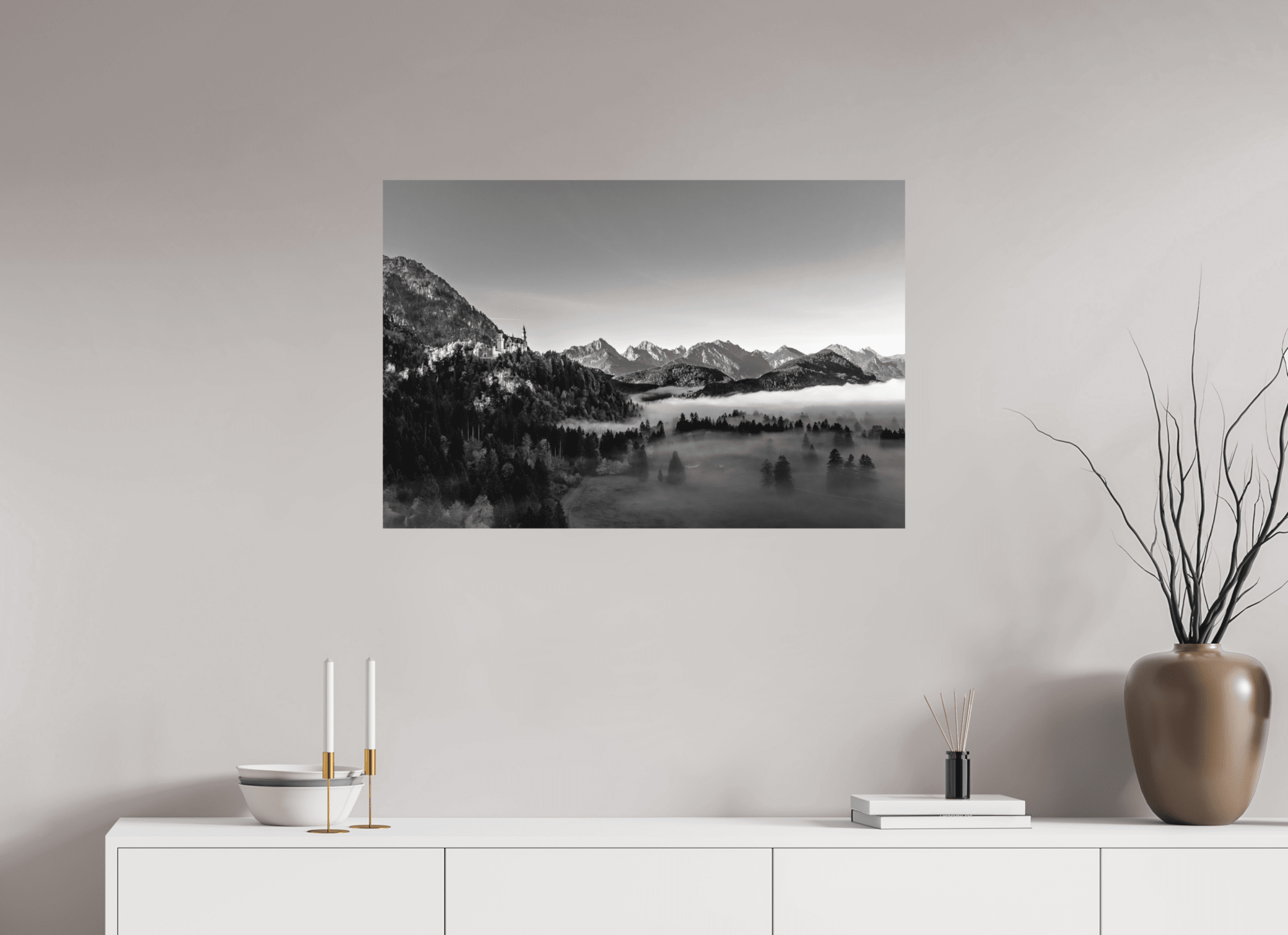 Schloss Neuschwanstein Schwarz Weiß - Chris - Frumolt - Shop