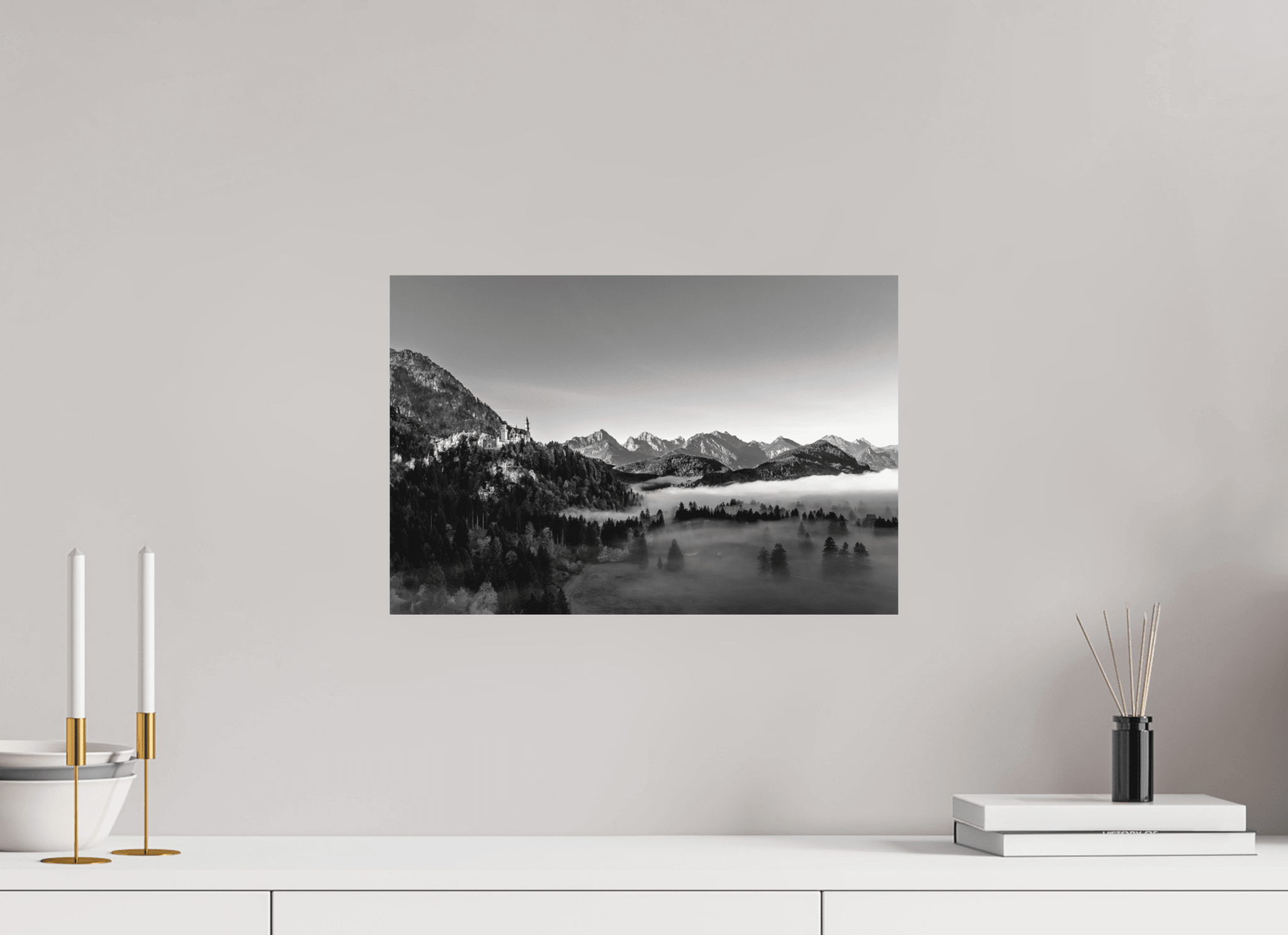 Schloss Neuschwanstein Schwarz Weiß - Chris - Frumolt - Shop