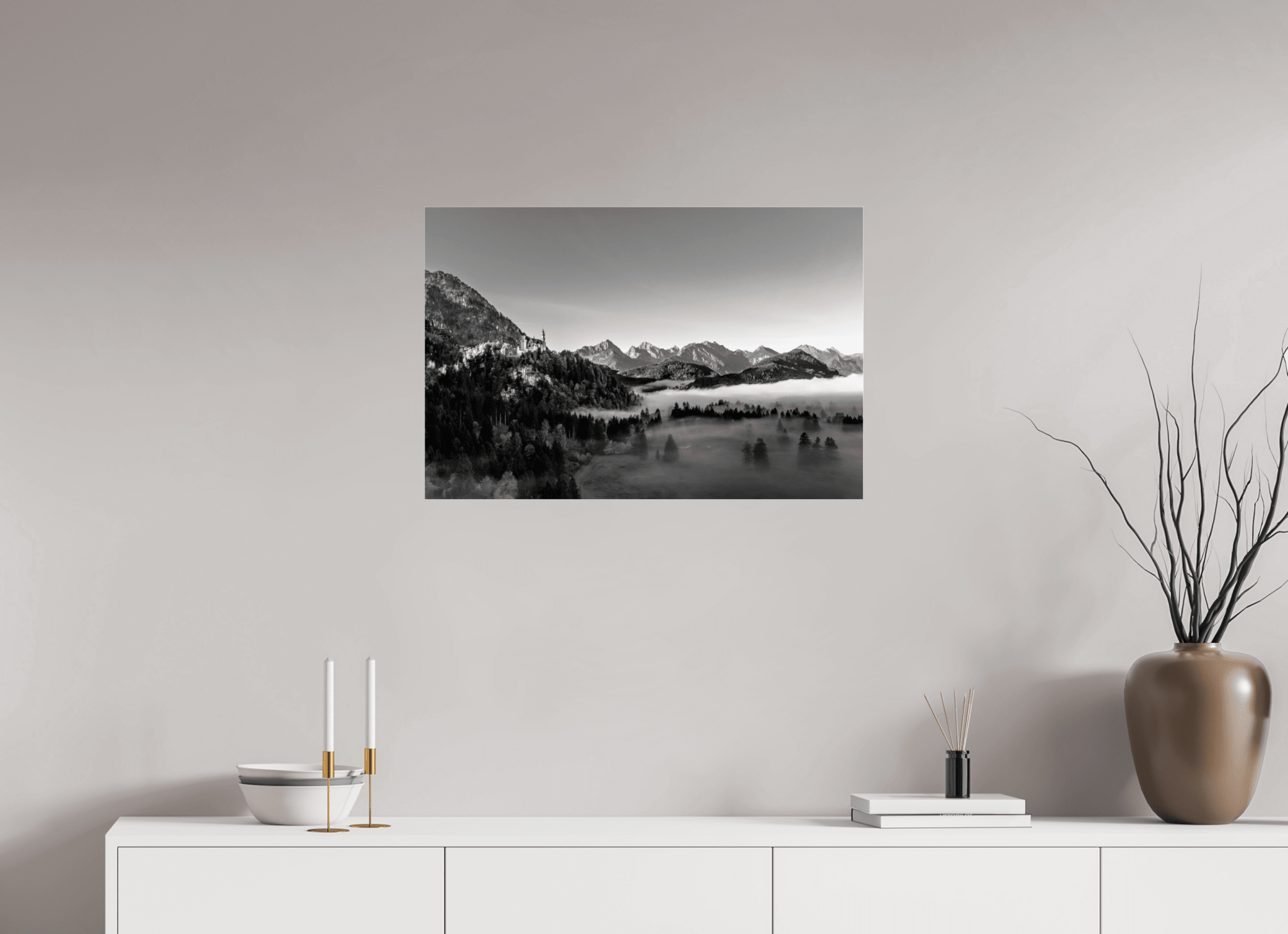 Schloss Neuschwanstein Schwarz Weiß - Chris - Frumolt - Shop