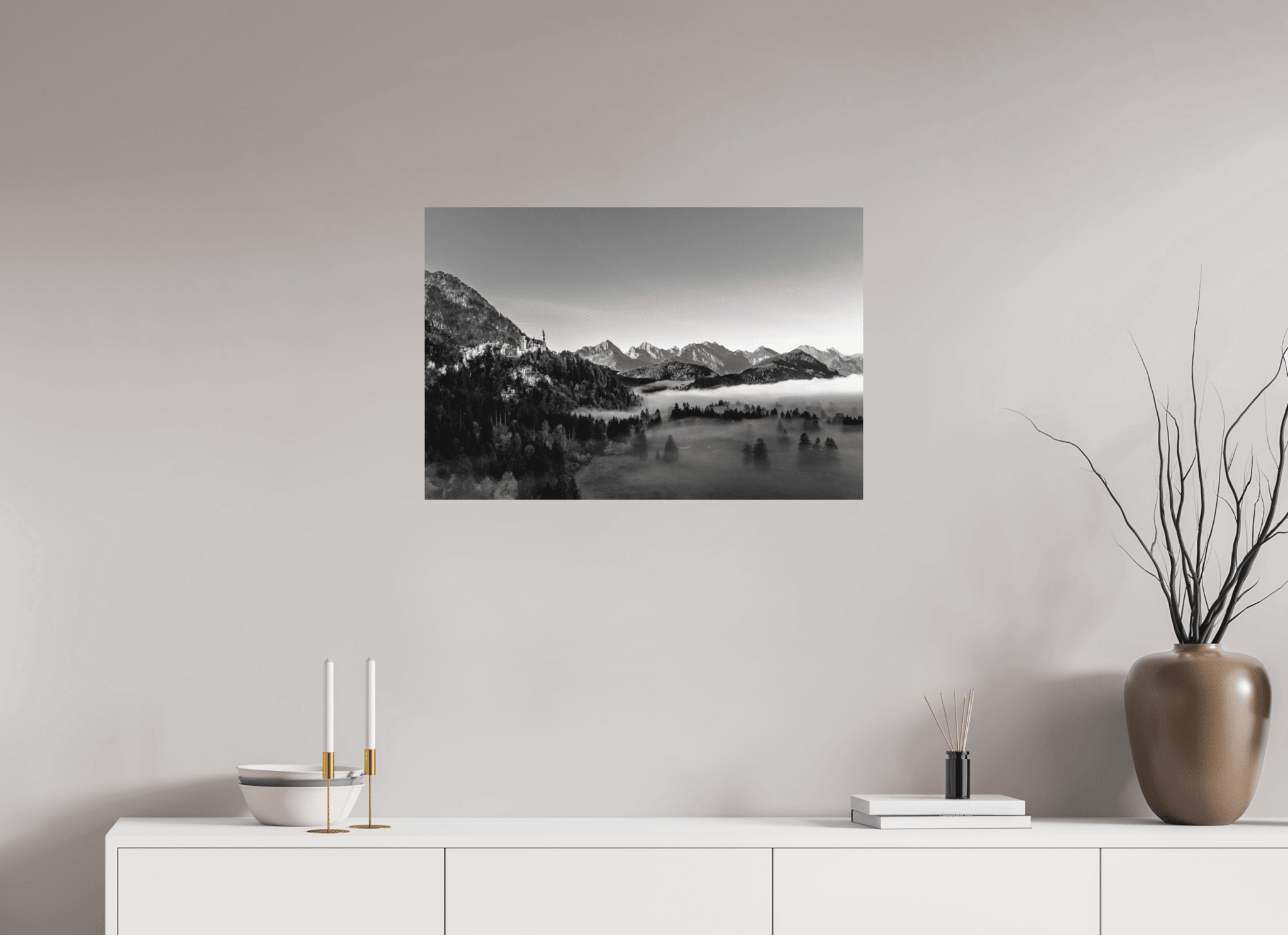 Schloss Neuschwanstein Schwarz Weiß - Chris - Frumolt - Shop