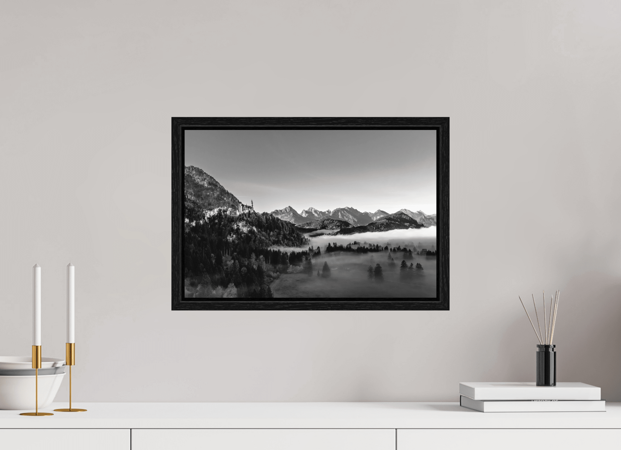 Schloss Neuschwanstein Schwarz Weiß - Chris - Frumolt - Shop