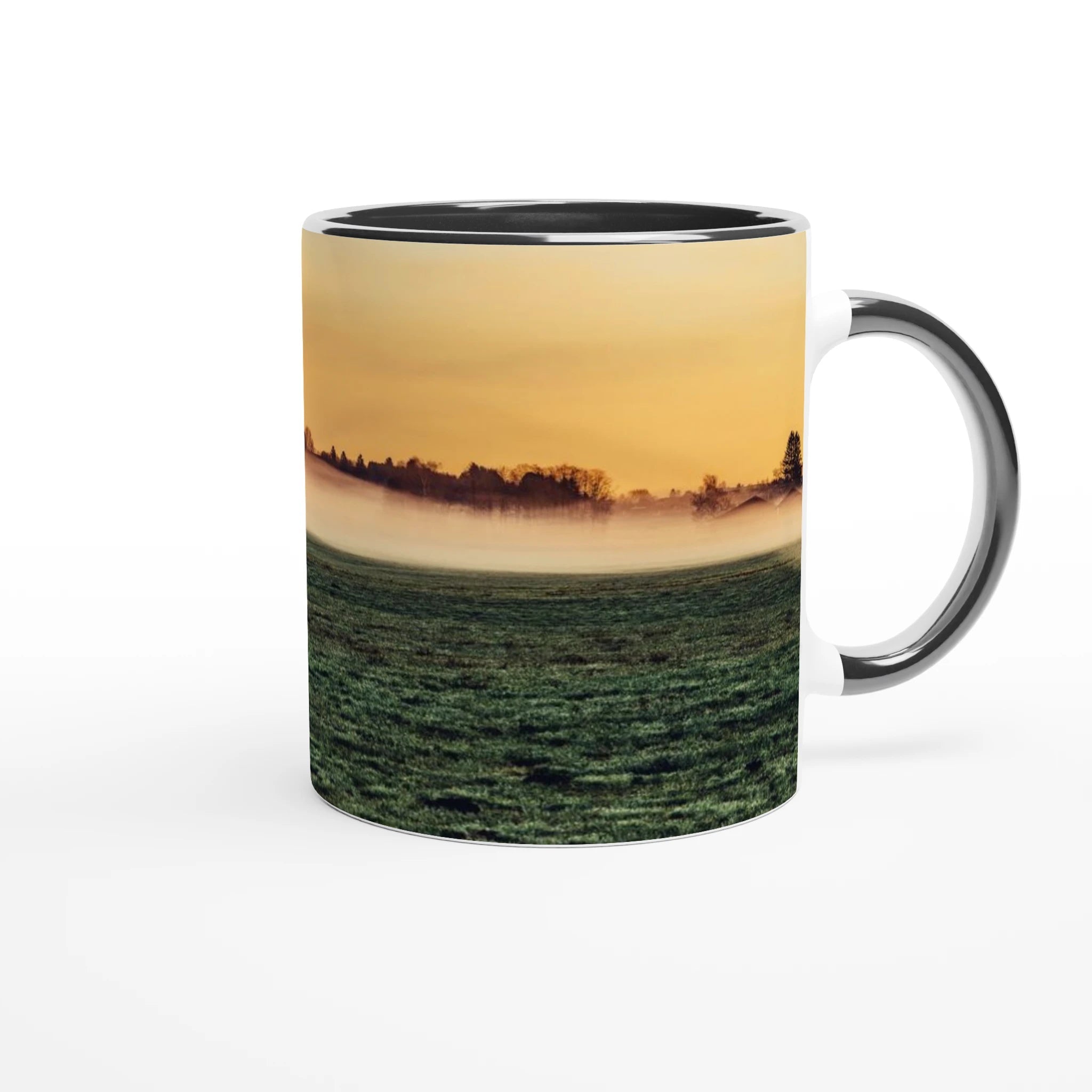 Sonnenaufgang im Allgäu (Buching) " 325ml mit Farbe an der Innenseite Keramikschwarz - Chris - Frumolt - Shop