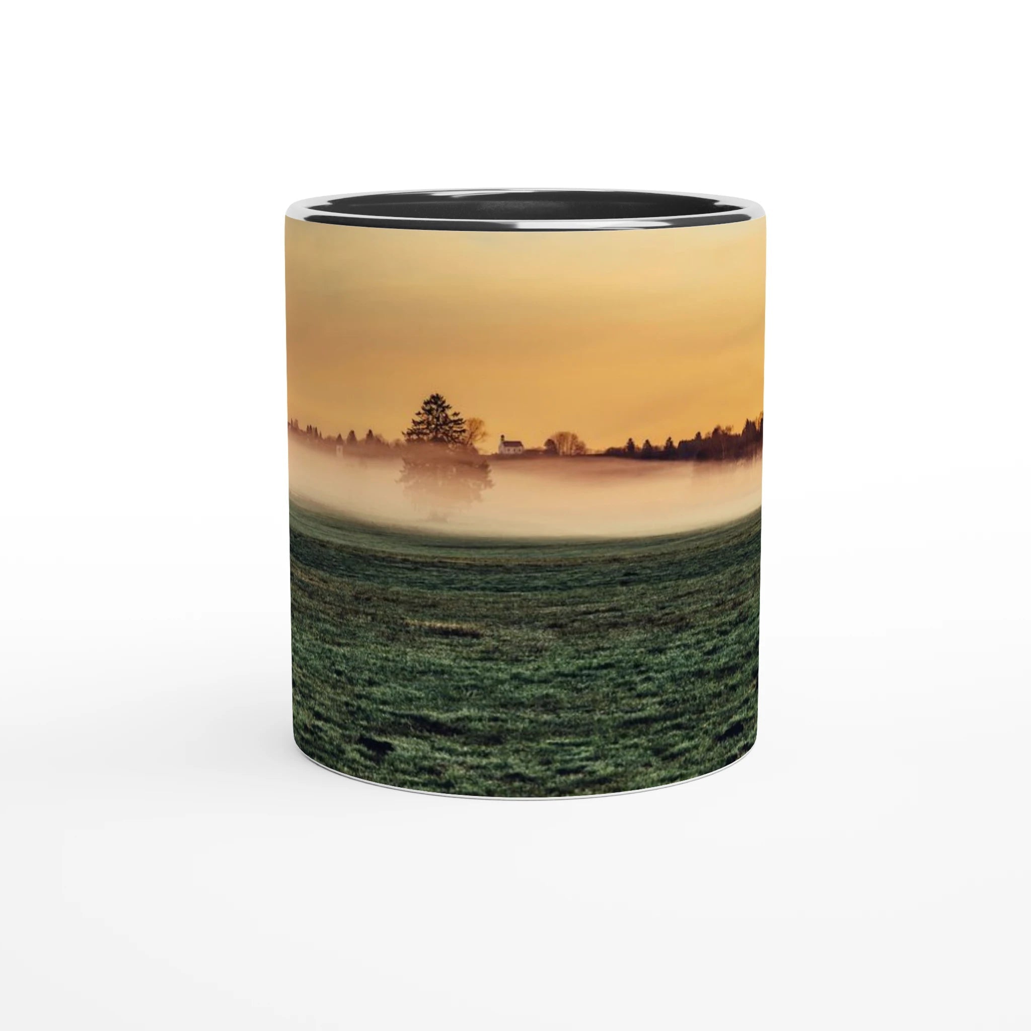Sonnenaufgang im Allgäu (Buching) " 325ml mit Farbe an der Innenseite Keramikschwarz - Chris - Frumolt - Shop