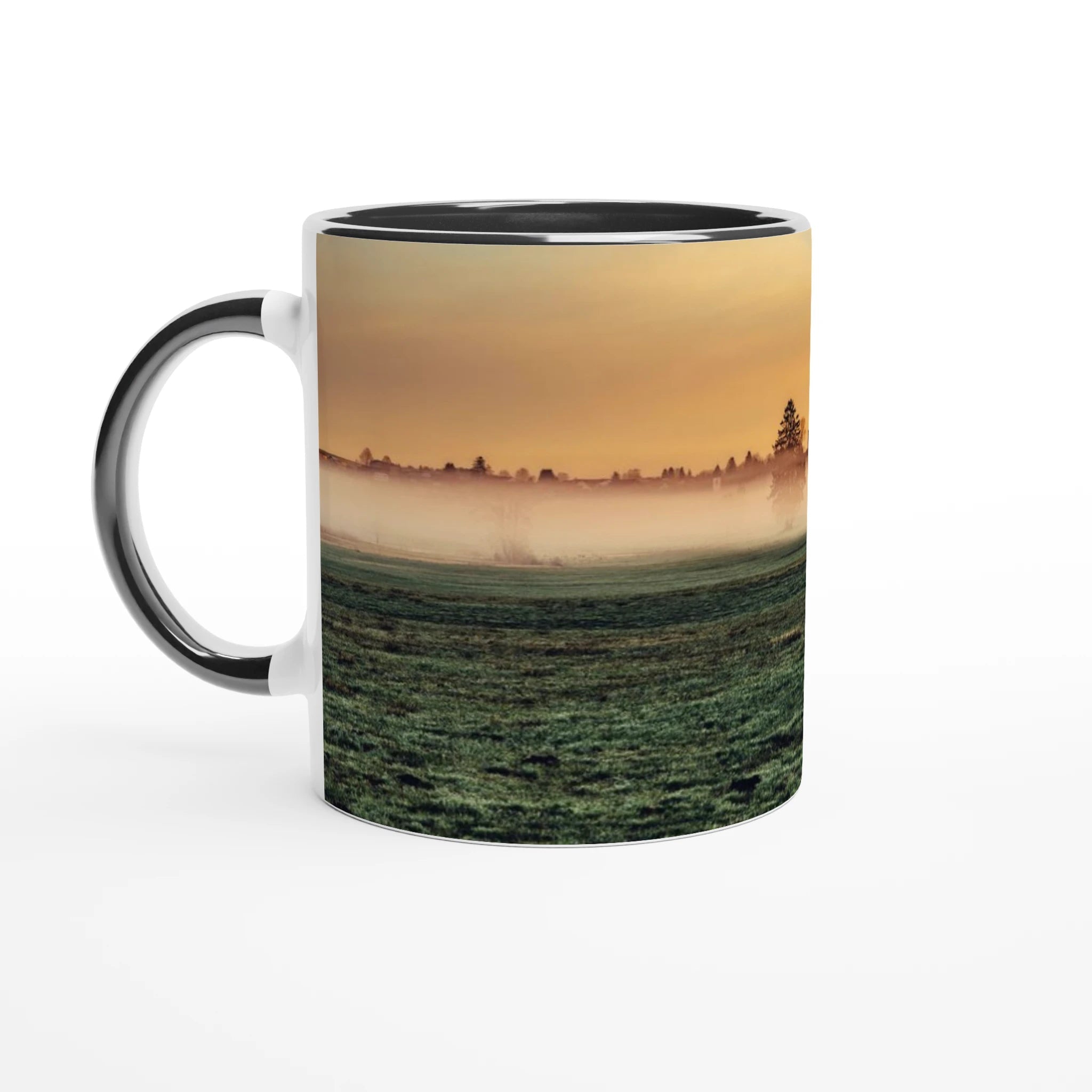 Sonnenaufgang im Allgäu (Buching) " 325ml mit Farbe an der Innenseite Keramikschwarz - Chris - Frumolt - Shop
