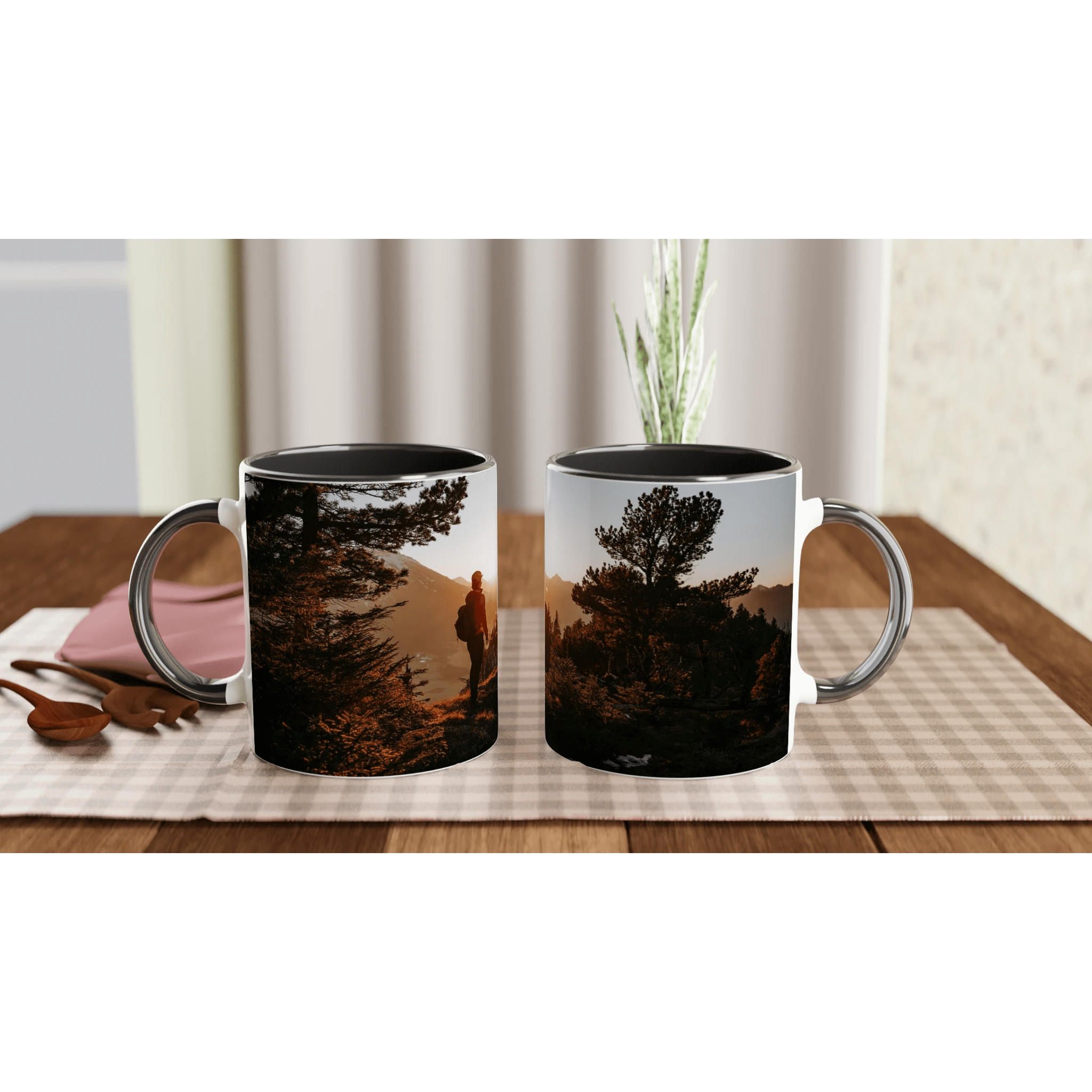 "Sonnennuntergang im Allgäu (Pfronten) " 325ml mit Farbe an der Innenseite Keramikschwarz - Chris - Frumolt - Shop