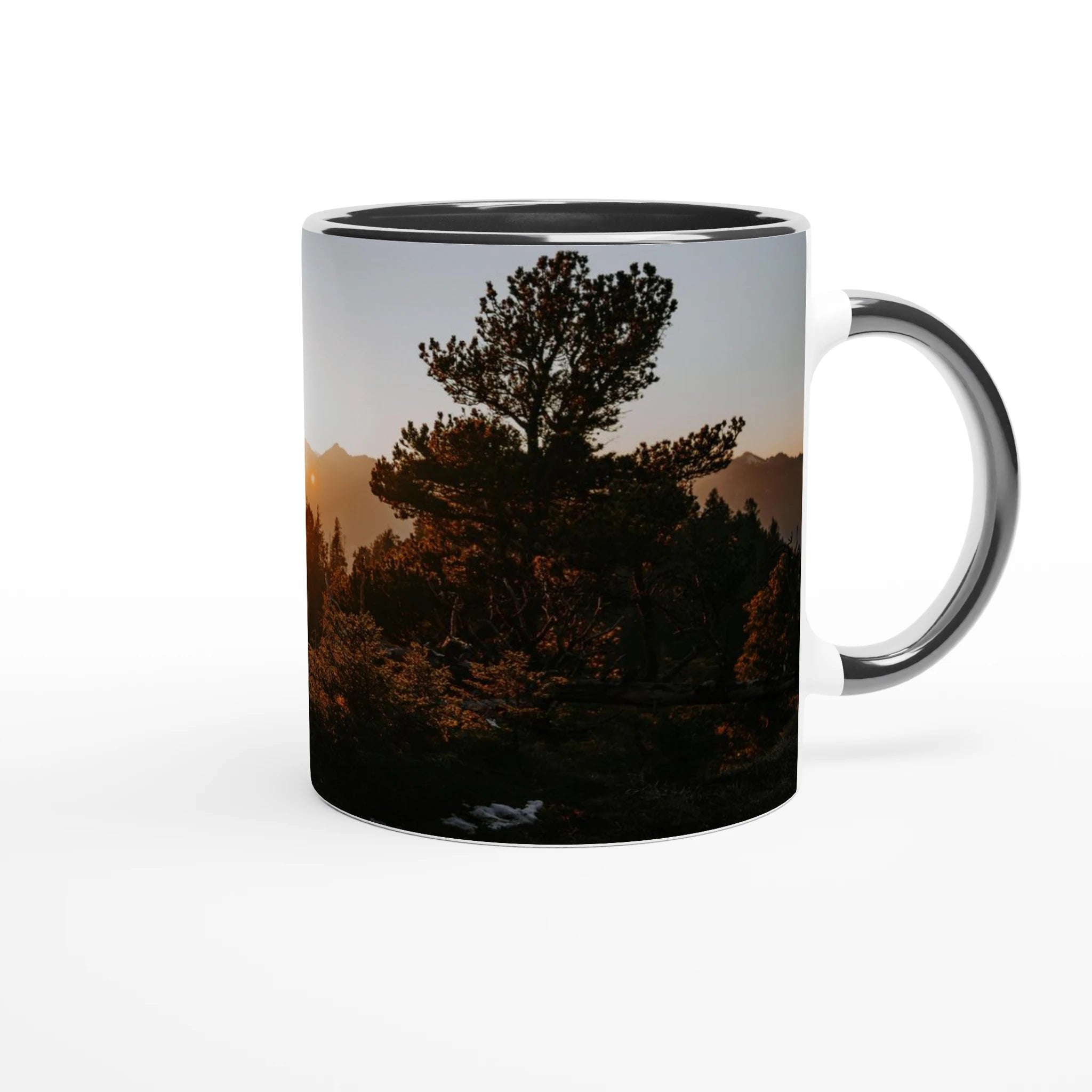 "Sonnennuntergang im Allgäu (Pfronten) " 325ml mit Farbe an der Innenseite Keramikschwarz - Chris - Frumolt - Shop