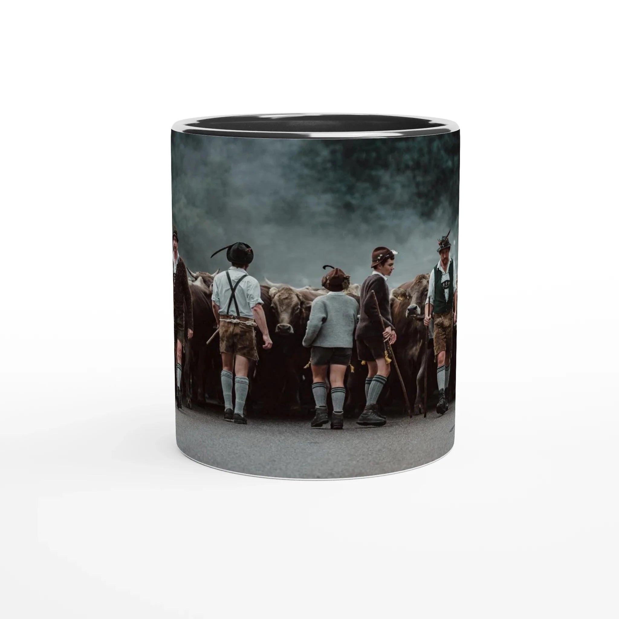 Tasse "Viehscheid Bad Hindelang 2025 (2)" 325ml mit Farbe an der Innenseite Keramikschwarz - Chris - Frumolt - Shop