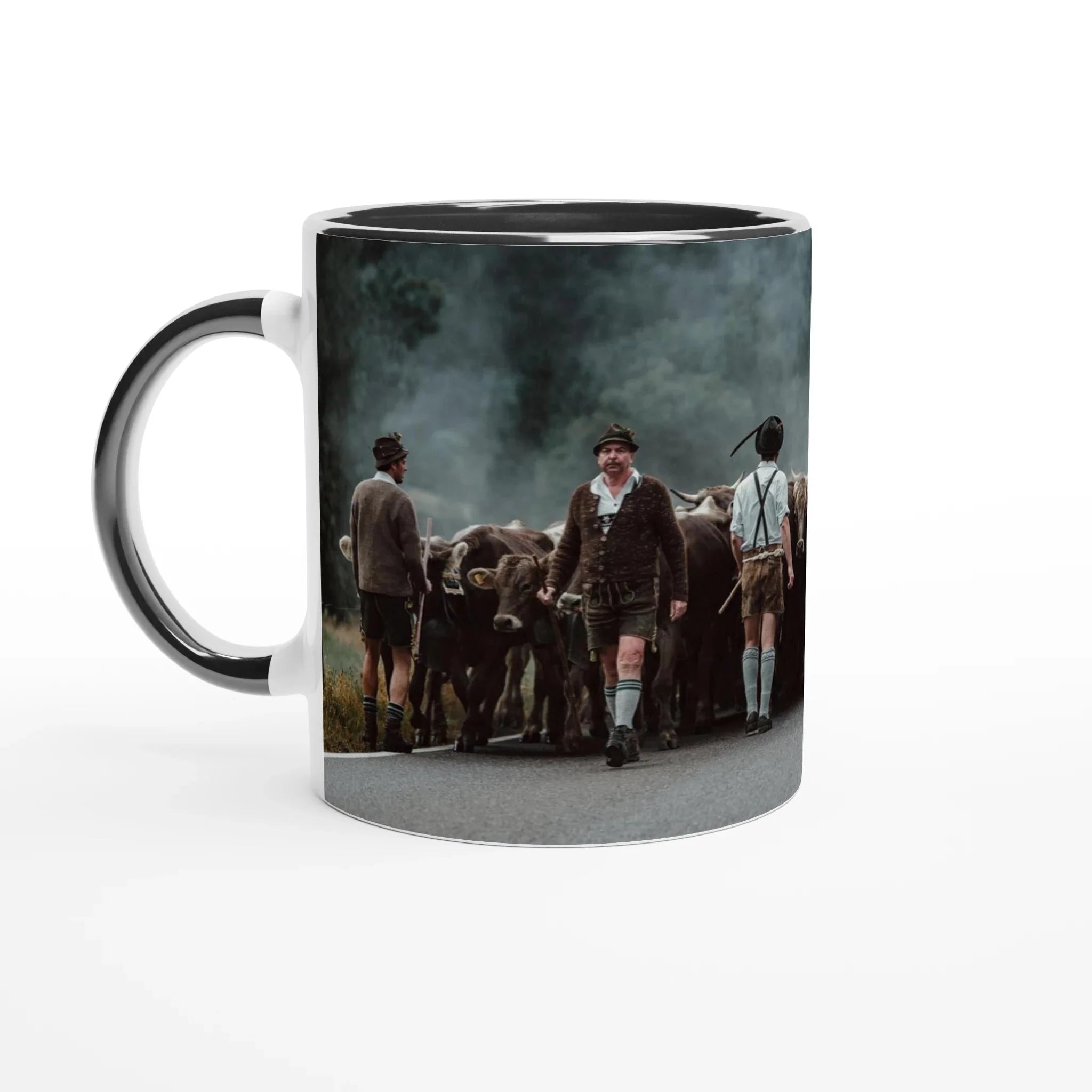Tasse "Viehscheid Bad Hindelang 2025 (2)" 325ml mit Farbe an der Innenseite Keramikschwarz - Chris - Frumolt - Shop