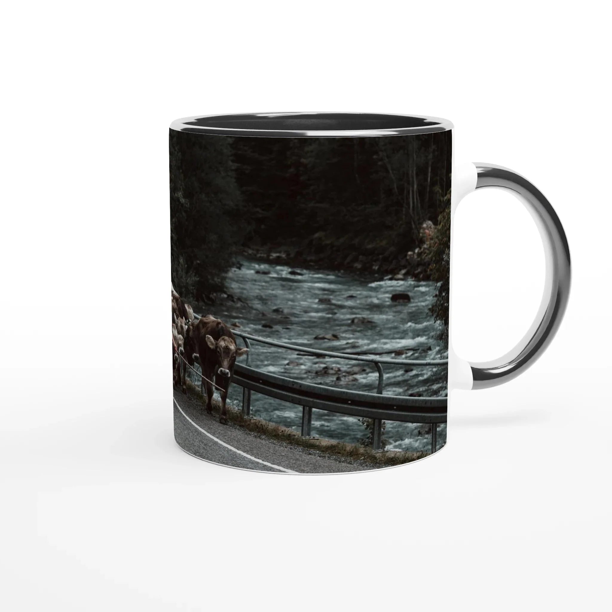 Tasse "Viehscheid Bad Hindelang 2025" 325ml mit Farbe an der Innenseite Keramikschwarz - Chris - Frumolt - Shop