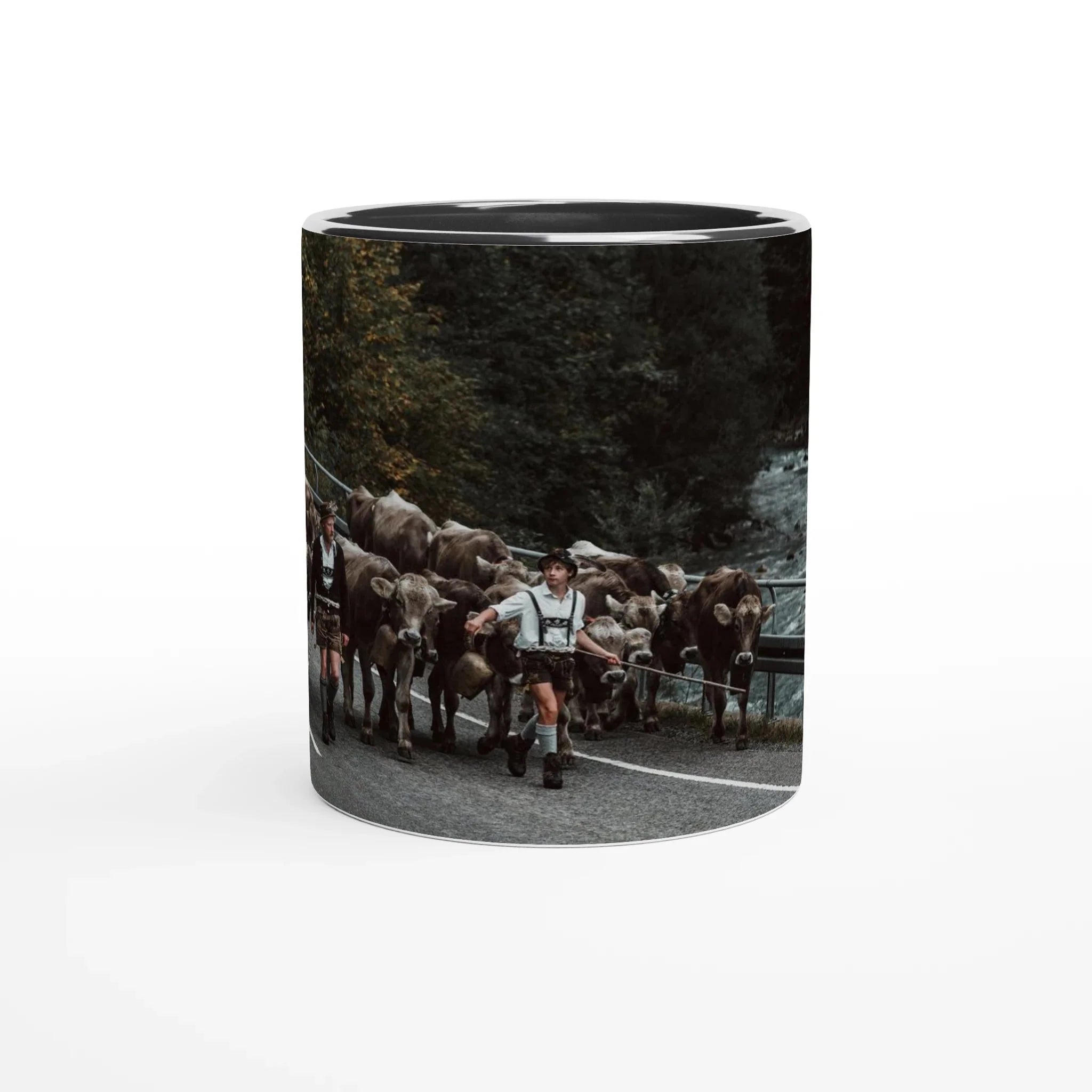 Tasse "Viehscheid Bad Hindelang 2025" 325ml mit Farbe an der Innenseite Keramikschwarz - Chris - Frumolt - Shop