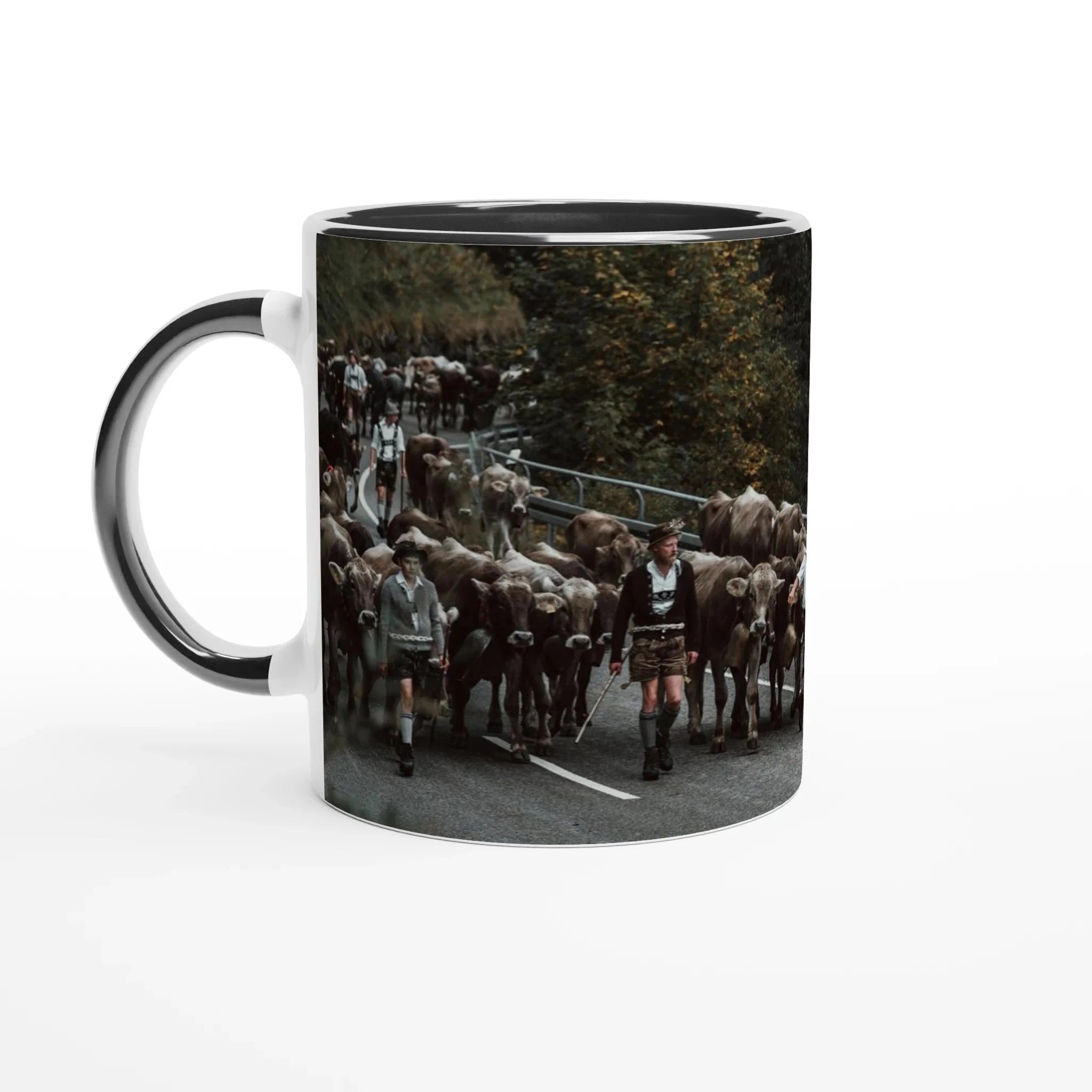 Tasse "Viehscheid Bad Hindelang 2025" 325ml mit Farbe an der Innenseite Keramikschwarz - Chris - Frumolt - Shop