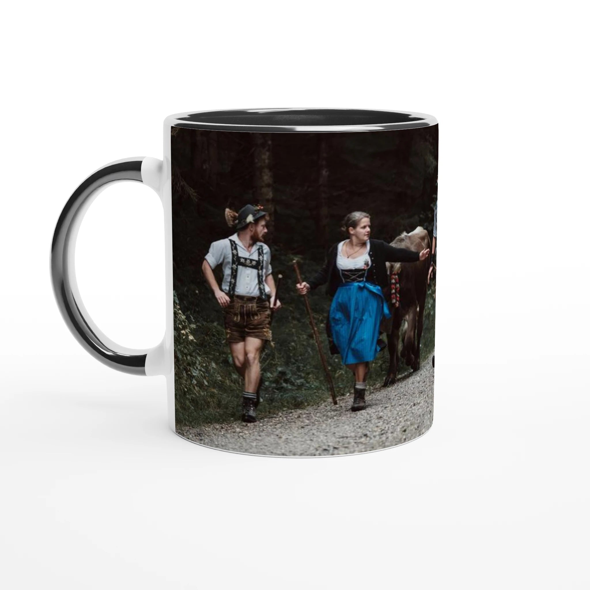 Tasse "Viehscheid Nesselwang II 2025" 325ml mit Farbe an der Innenseite Keramikschwarz - Chris - Frumolt - Shop