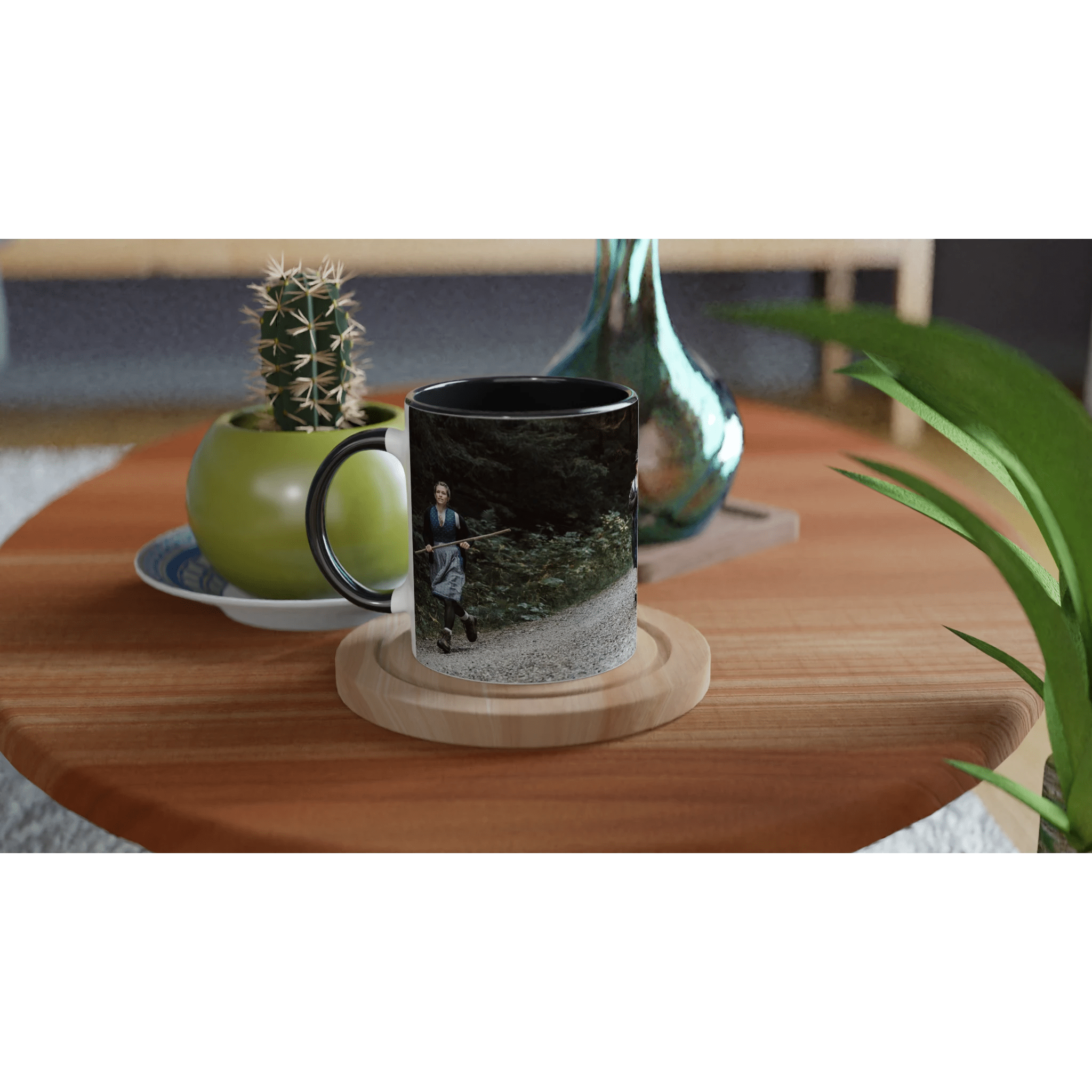 Tasse "Viehscheid Nesselwang XII 2025" 325ml mit Farbe an der Innenseite Keramikschwarz - Chris - Frumolt - Shop