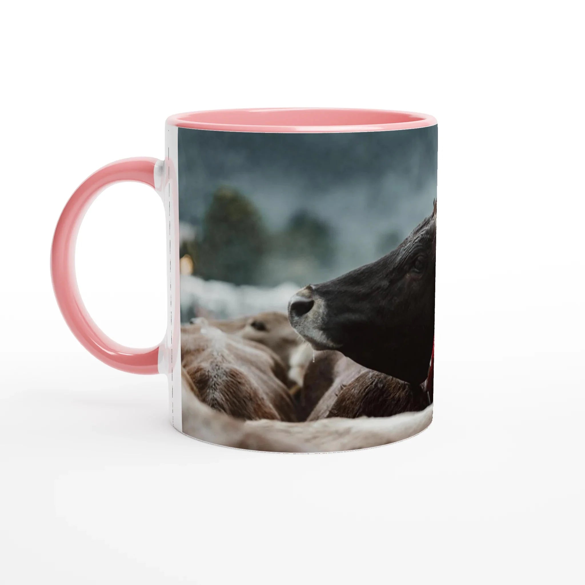 Weiße Keramiktasse 11oz mit Farbe an der Innenseite Keramikrosa - Chris - Frumolt - Shop