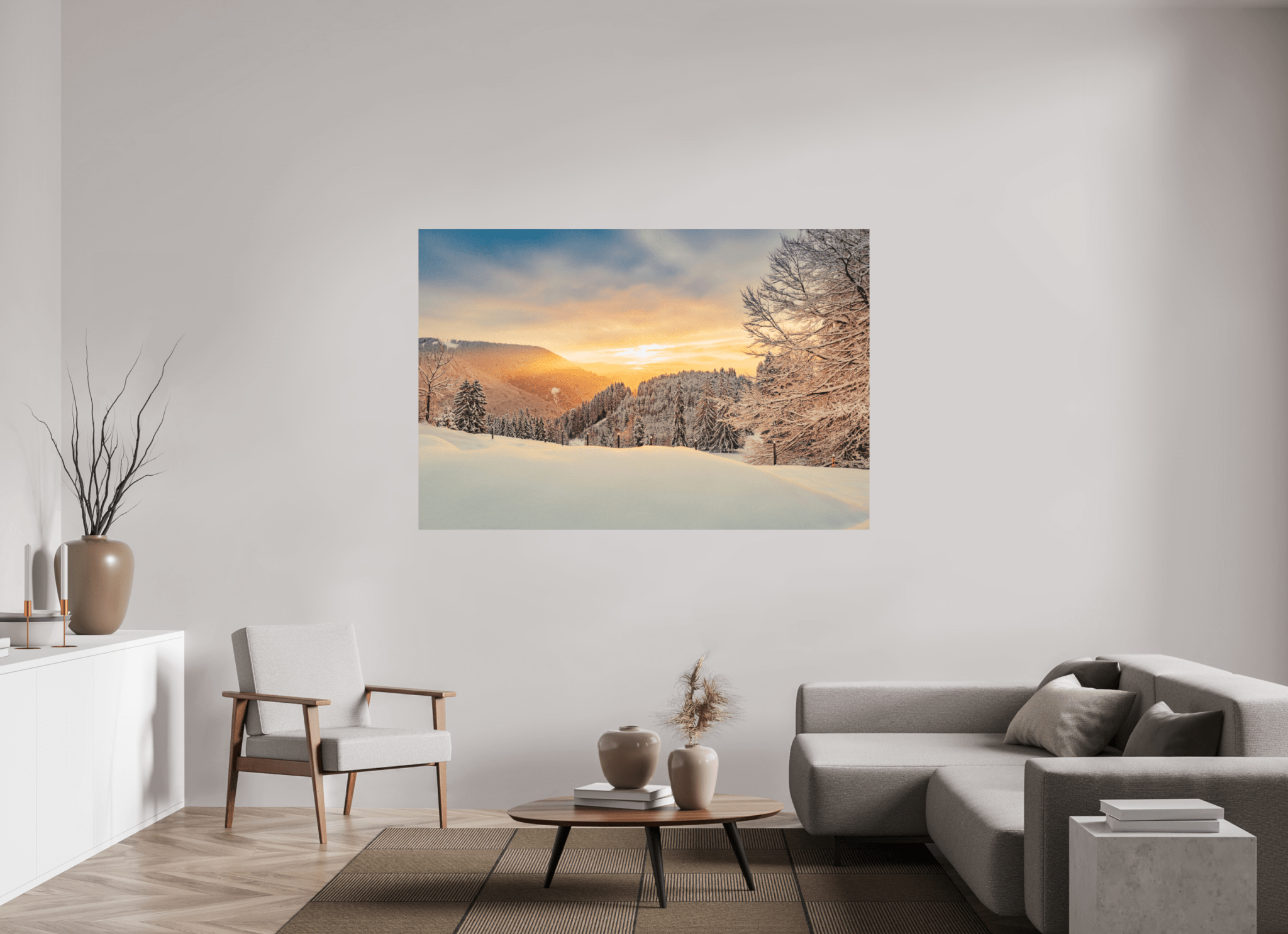 Winterlicher Buchenberg bei Sonnenaufgang. - Chris - Frumolt - Shop