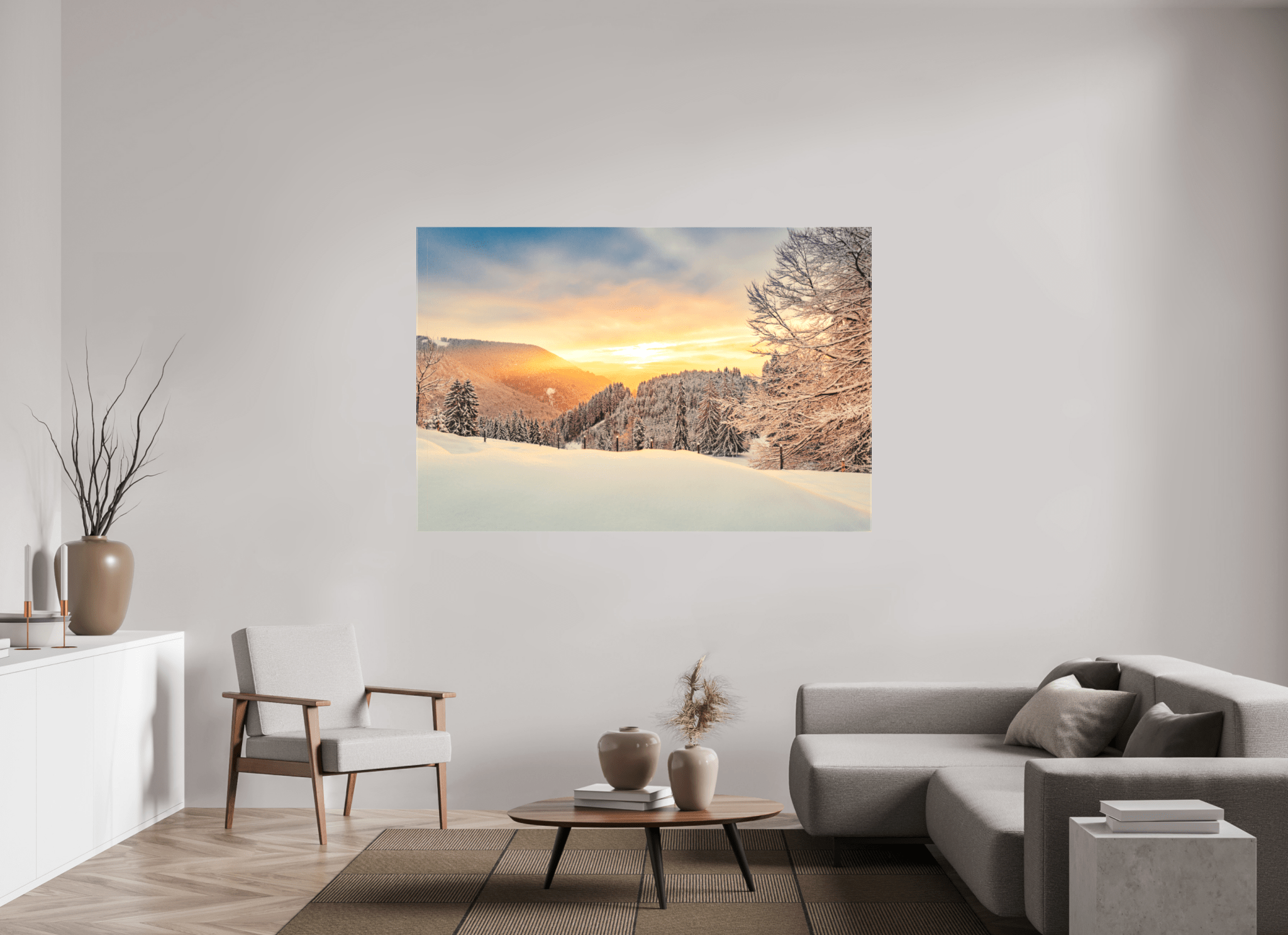 Winterlicher Buchenberg bei Sonnenaufgang. - Chris - Frumolt - Shop