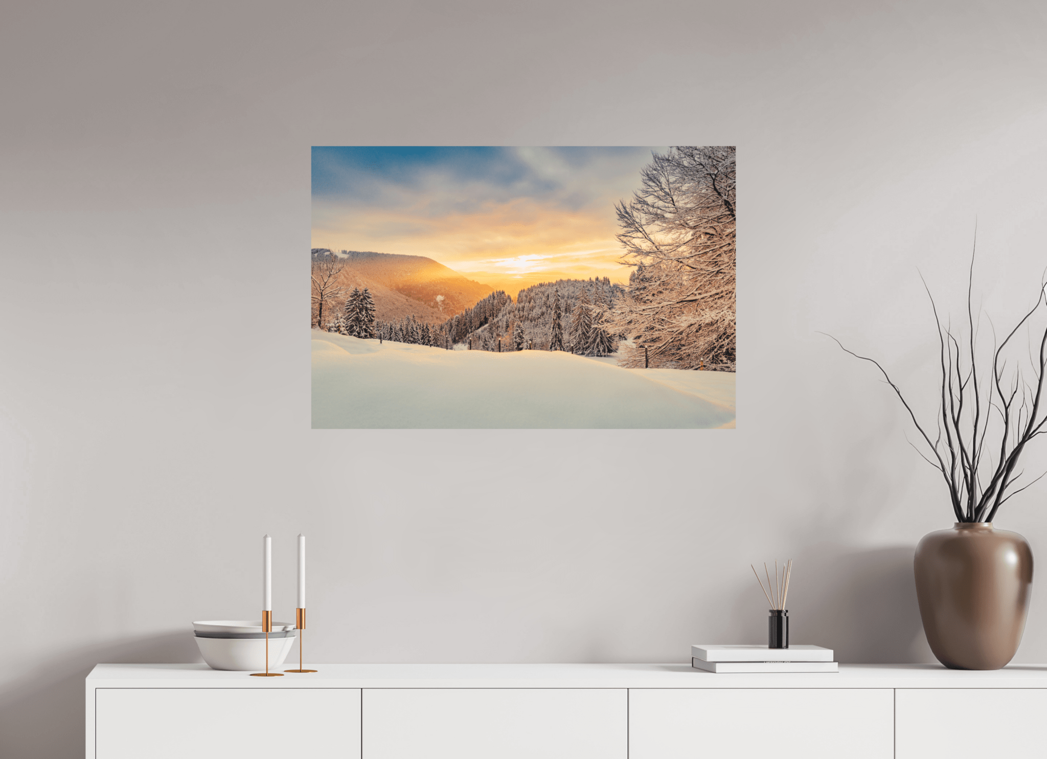 Winterlicher Buchenberg bei Sonnenaufgang. - Chris - Frumolt - Shop