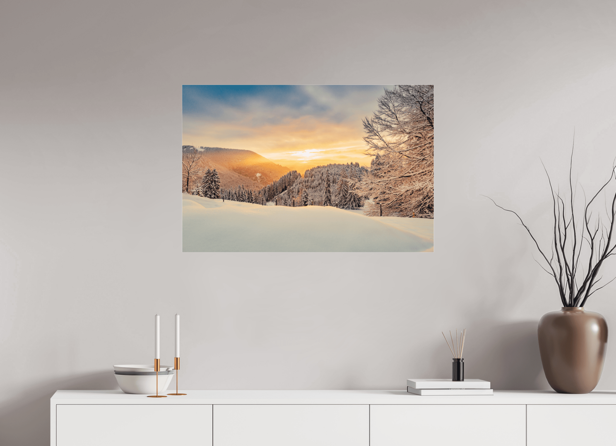 Winterlicher Buchenberg bei Sonnenaufgang. - Chris - Frumolt - Shop