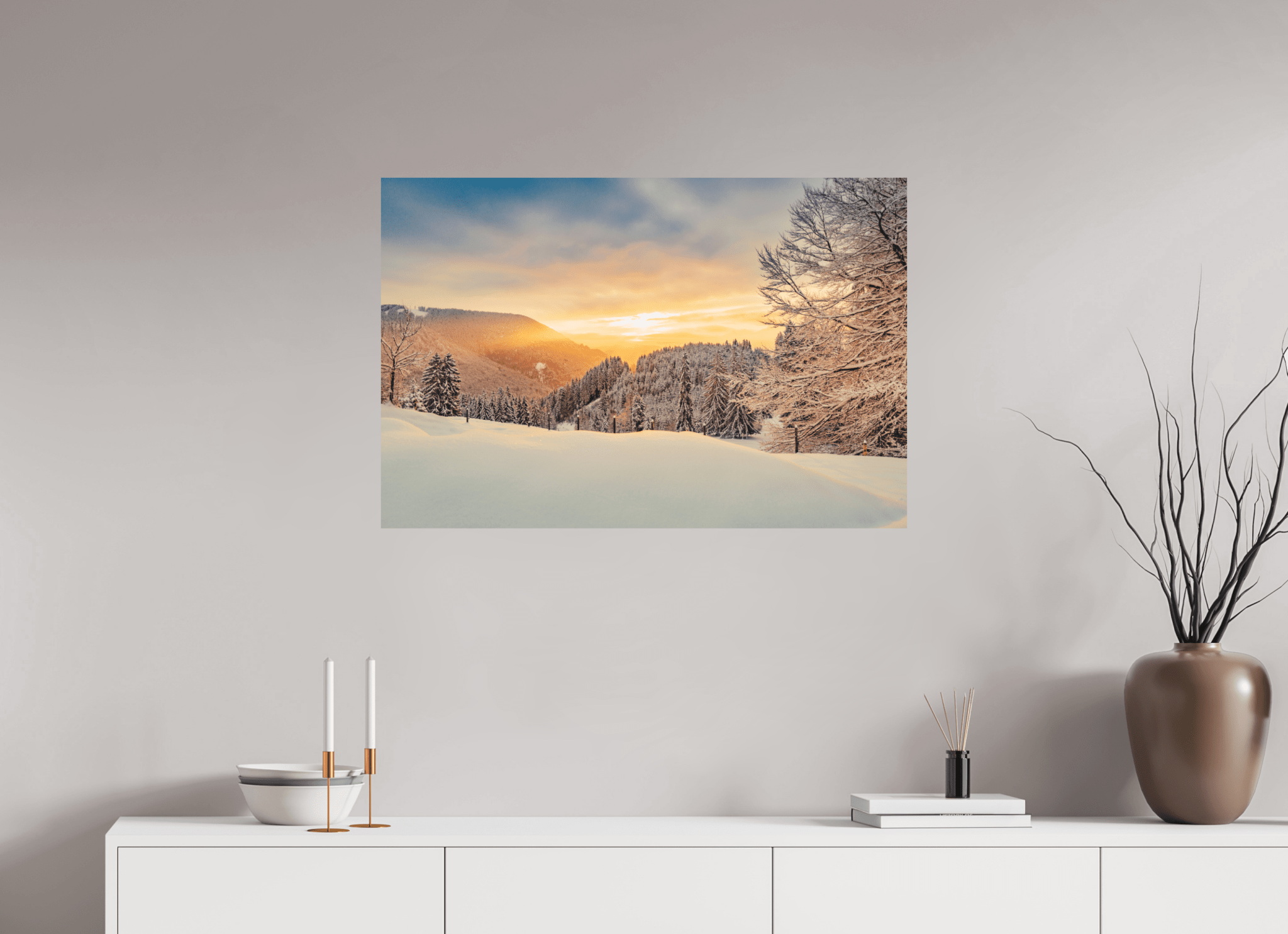 Winterlicher Buchenberg bei Sonnenaufgang. - Chris - Frumolt - Shop